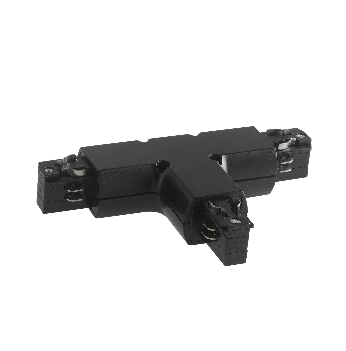 Black right T connector for guide tracks input L N + earth wire for three-phase circuit - Intec