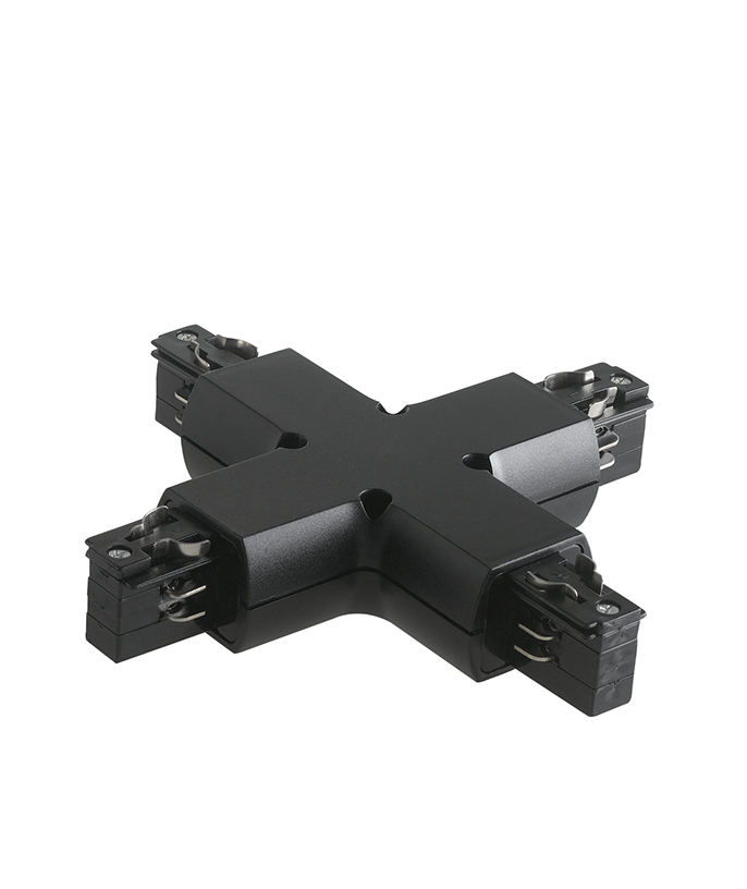 Black cross connector for three-phase system - Intec