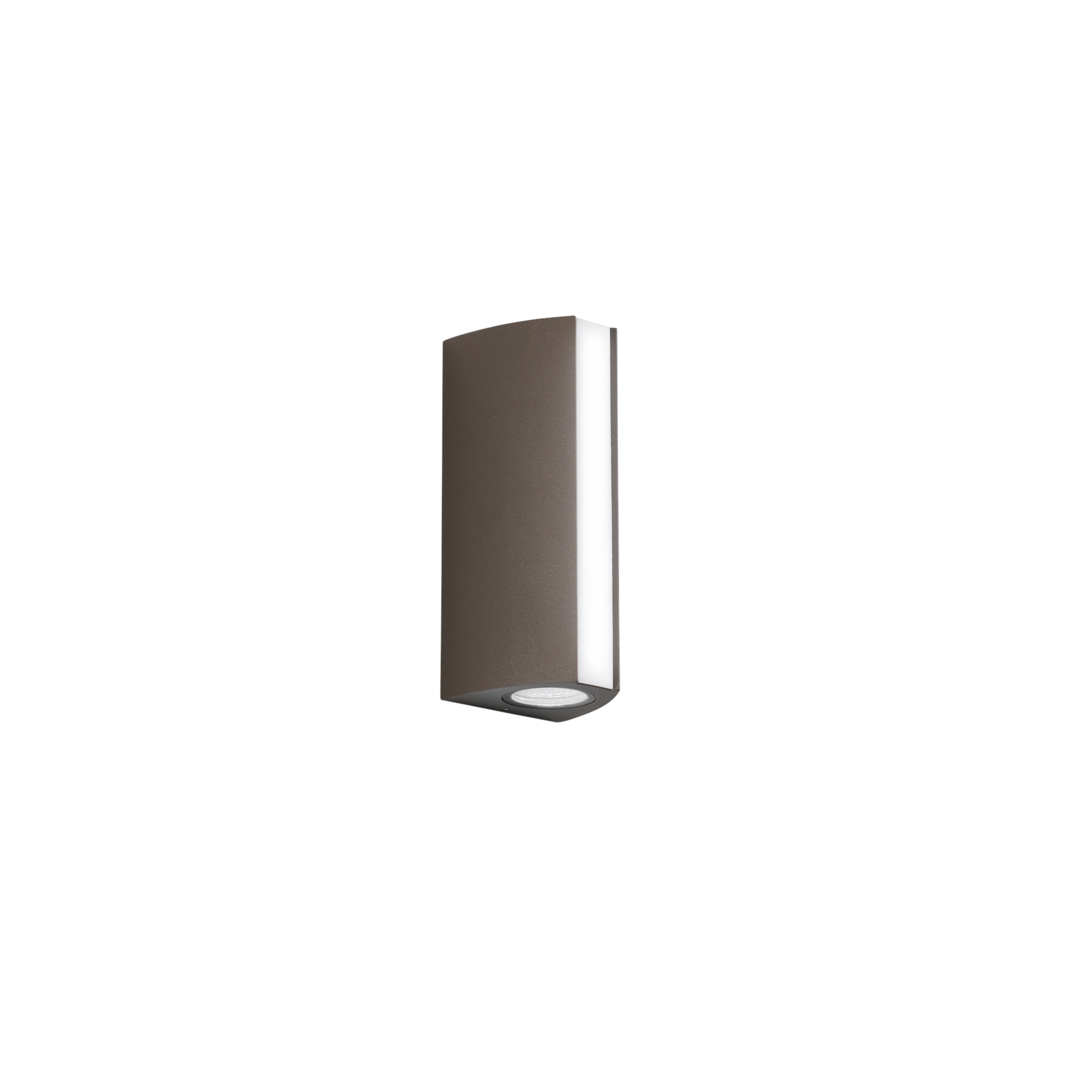 RAY outdoor LED wall light in bronze aluminum with dual-emission and front light, CCT - Intec