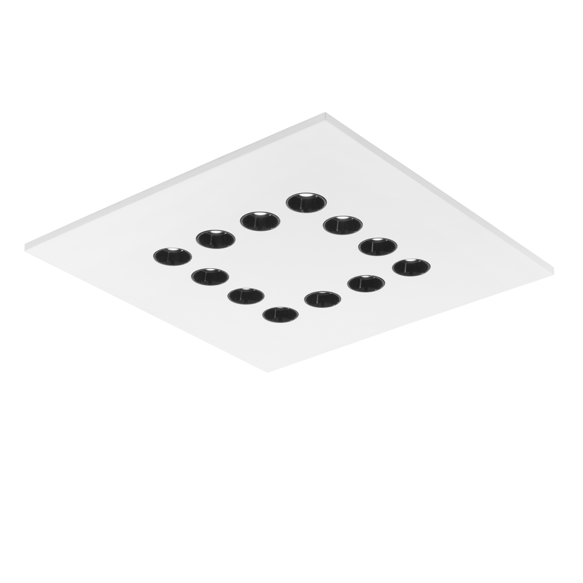XICO square LED ceiling light in paintable white plaster, CCT, 50 cm - Luce Ambiente e Design
