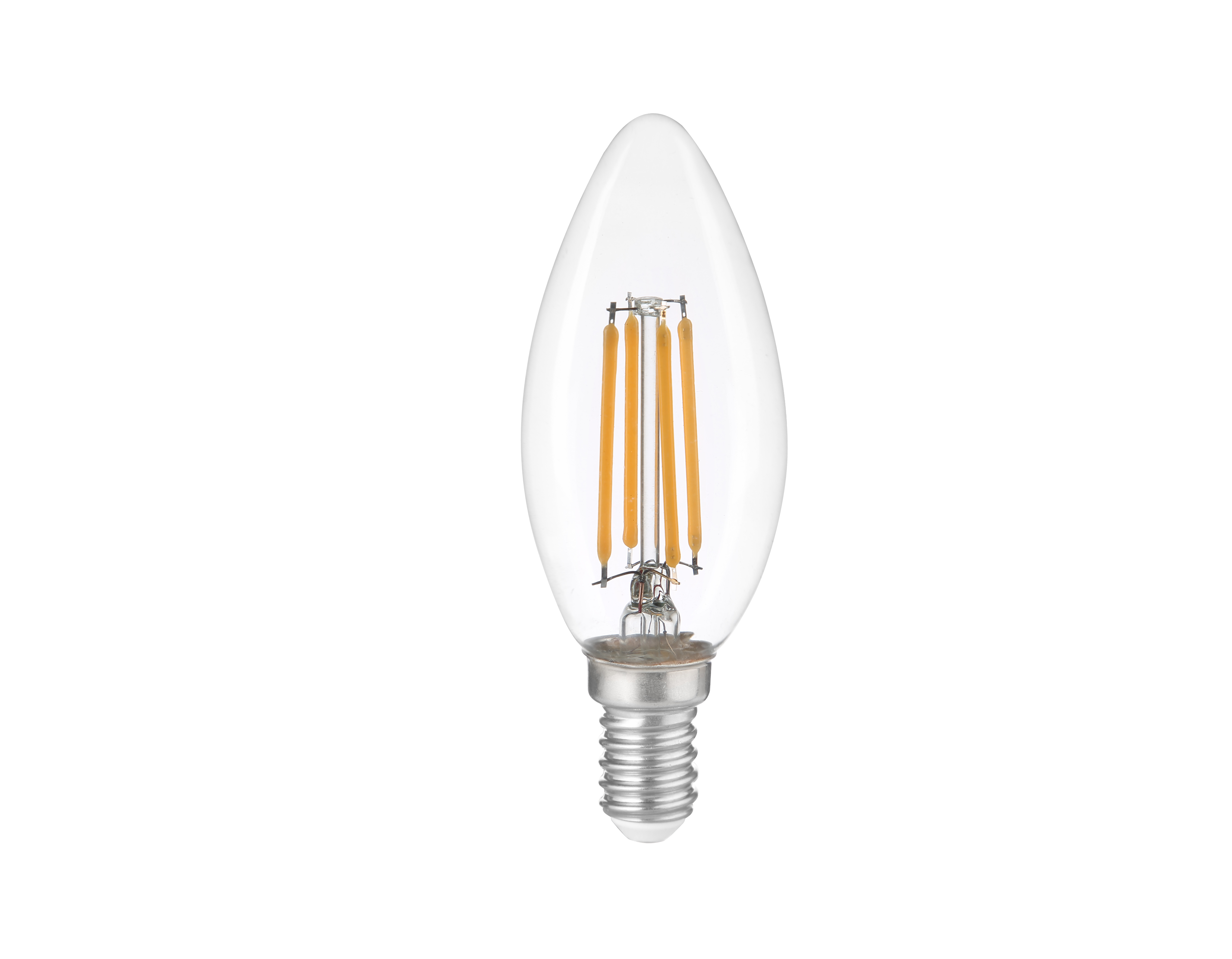 LED bulb E14 transparent Candle COB filament 2.3W 485lm 3000K - Intec bulbs