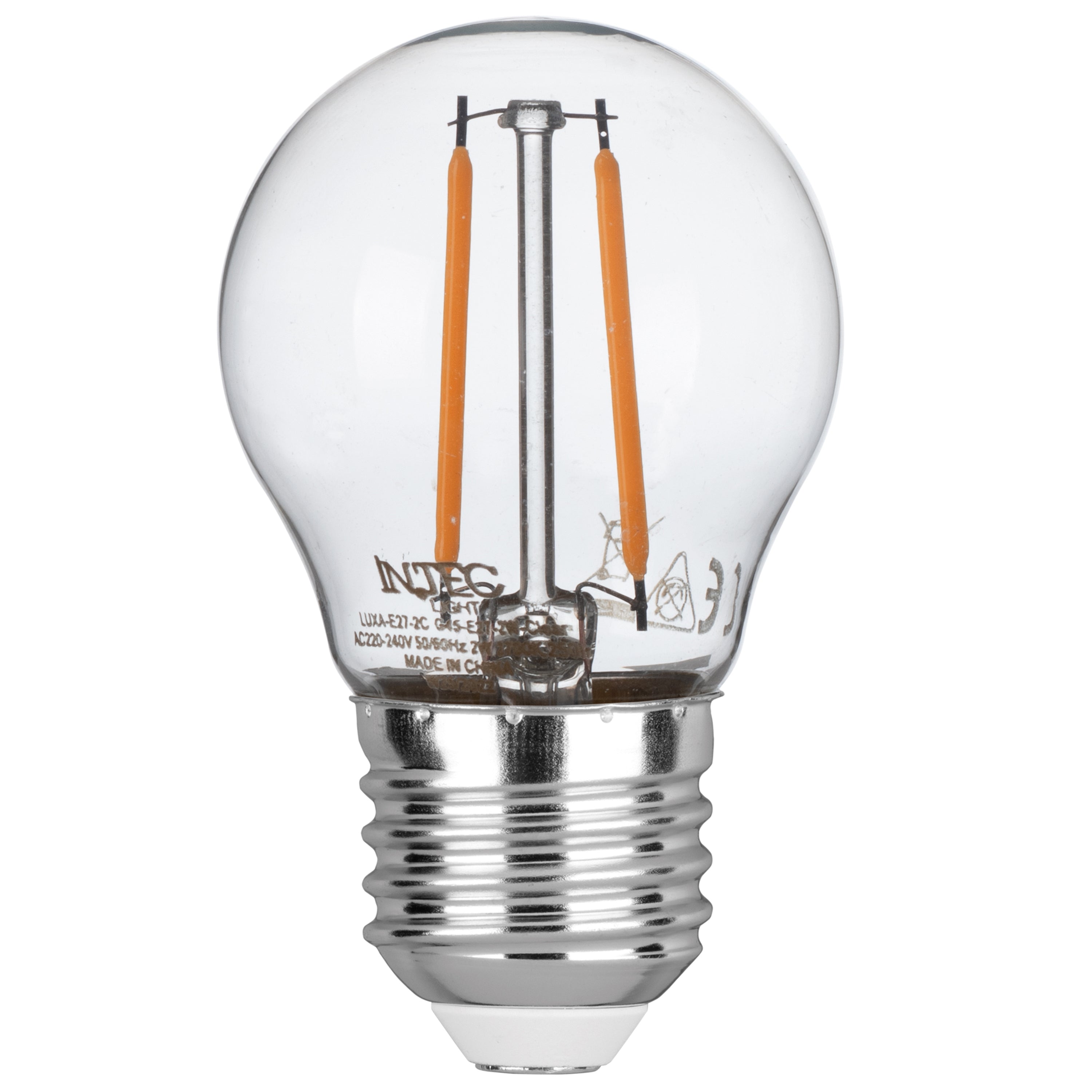 LED bulb E27 transparent COB filament 2W 250lm 2700K - Intec bulbs