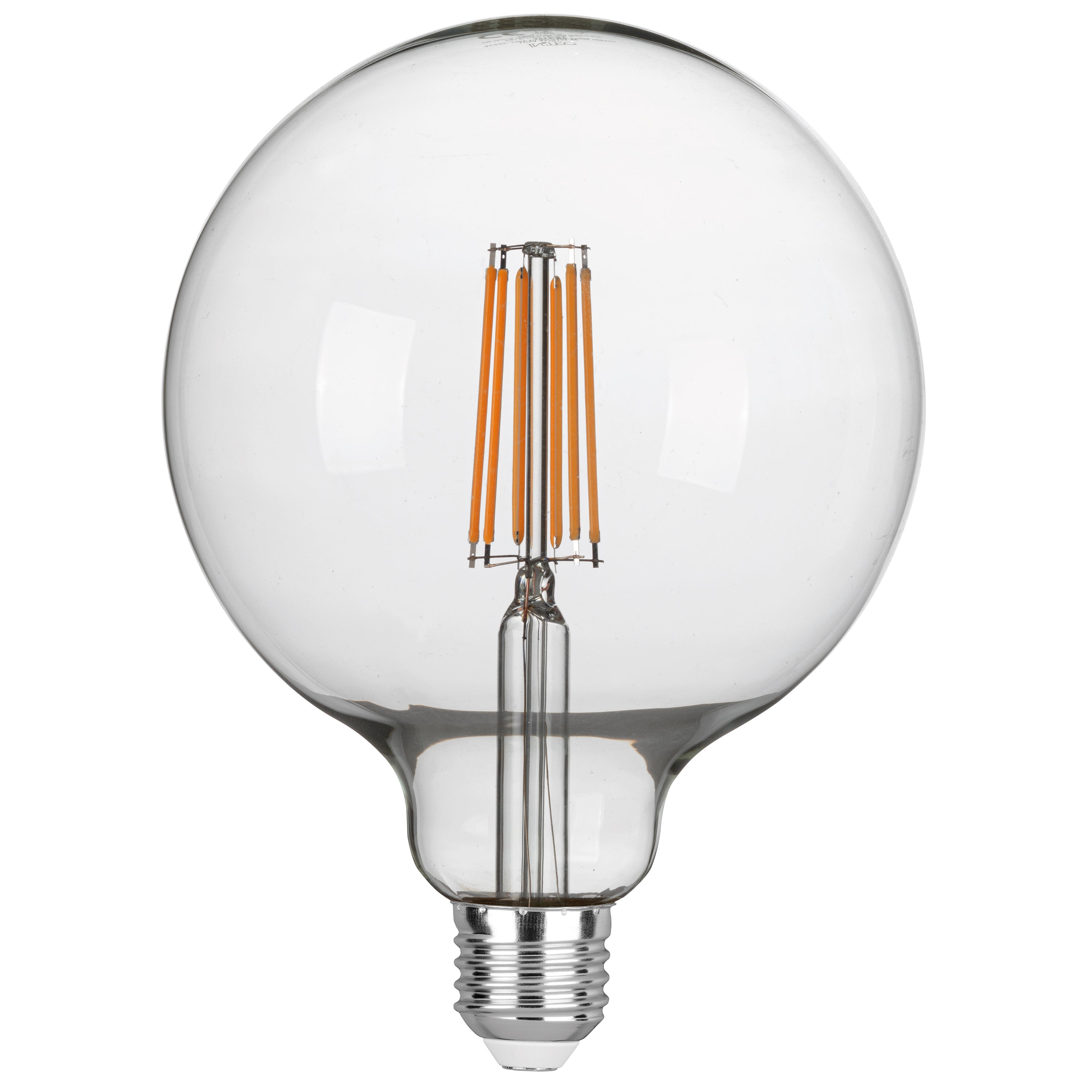 LED bulb E27 Globe G125 transparent COB filament 8W 1055lm 6500K - Intec bulbs