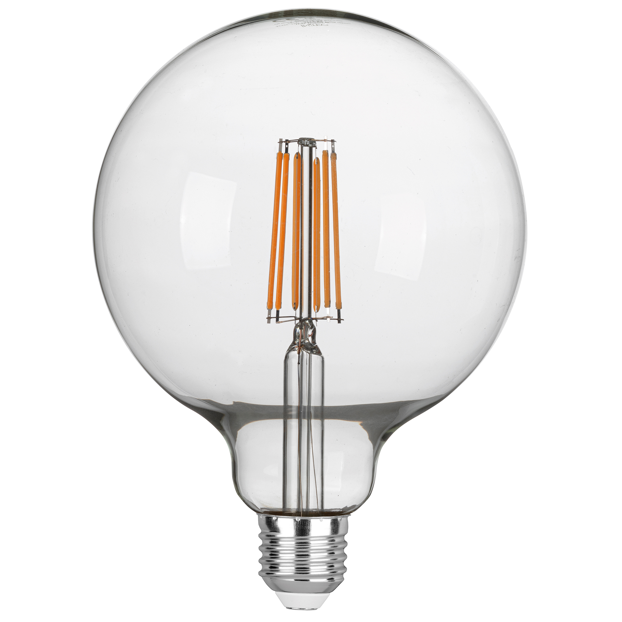 LED bulb E27 Globe G125 transparent COB filament 7.2W 1521lm 6500K - Intec bulbs