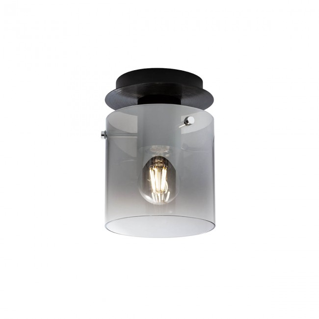 LOU Plaf. Nero spazzolato E27 IP20 - 230V, 50Hz - REDO