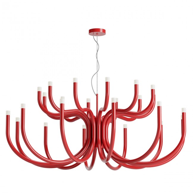 LUXOR Lampadario Rosso lucido 3000K 108W - 220-240V, 50/60Hz - REDO
