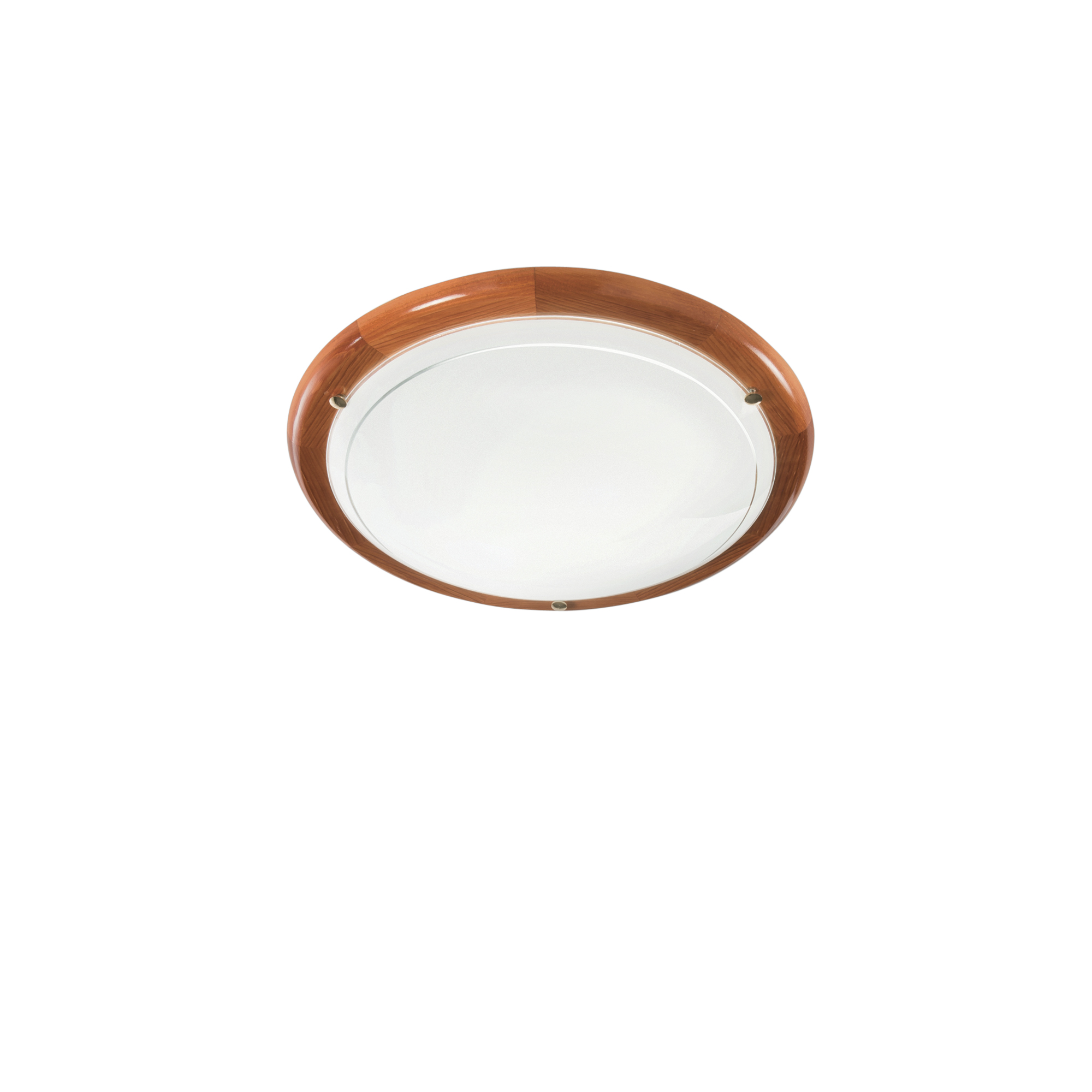 PLAFONIERA 1010 BIANCA CON LEGNO 2XE27 40X40X9,5CM - Luce Ambiente e Design