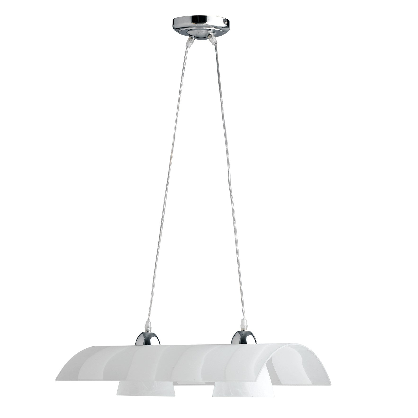 SOSPENSIONE ZEBRATA CROMO/BIANCA 2XE27 50X33X120CM - Luce Ambiente e Design