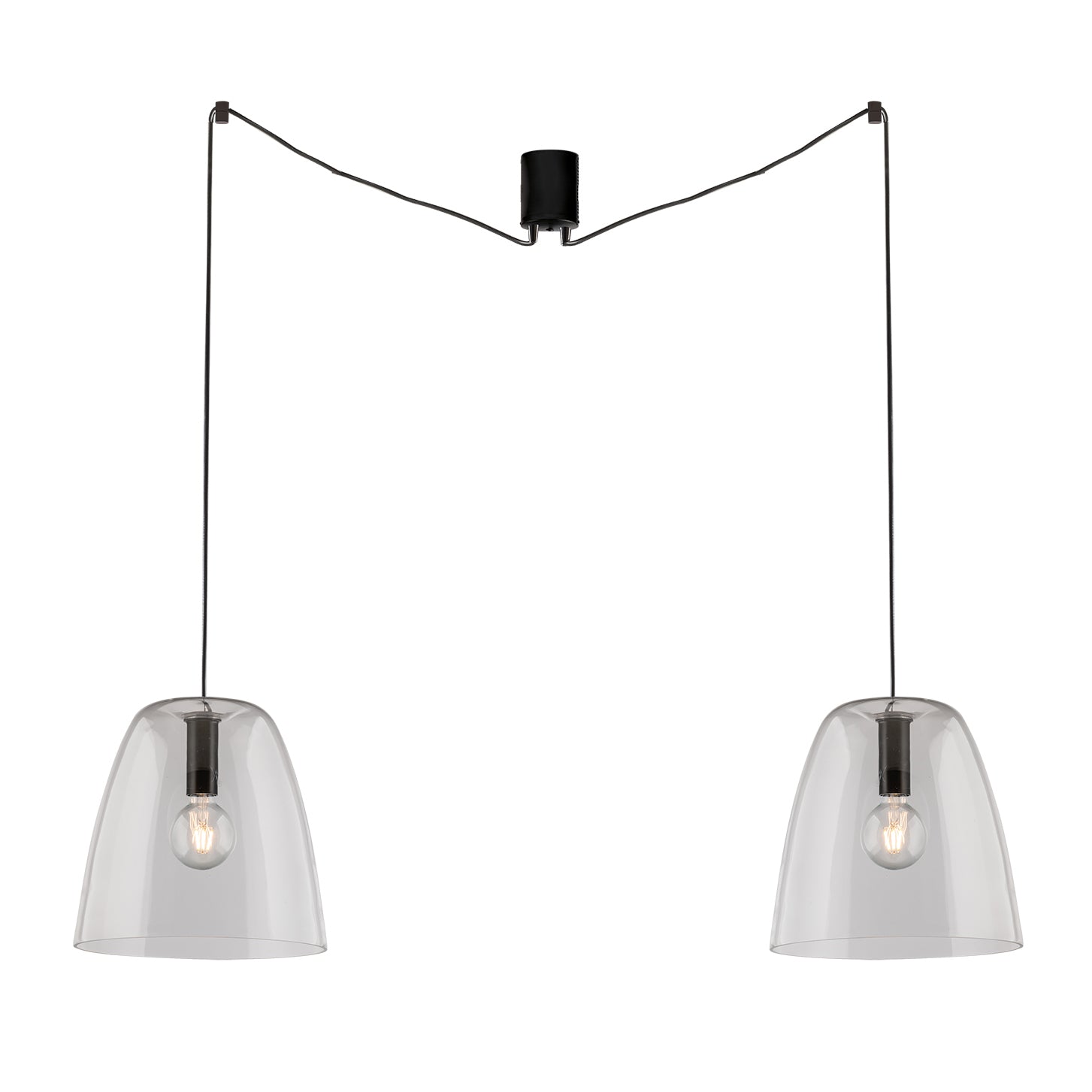 SOSPENSIONE ARES TRASPARENTE 2XE27 2X250CM - Luce Ambiente e Design
