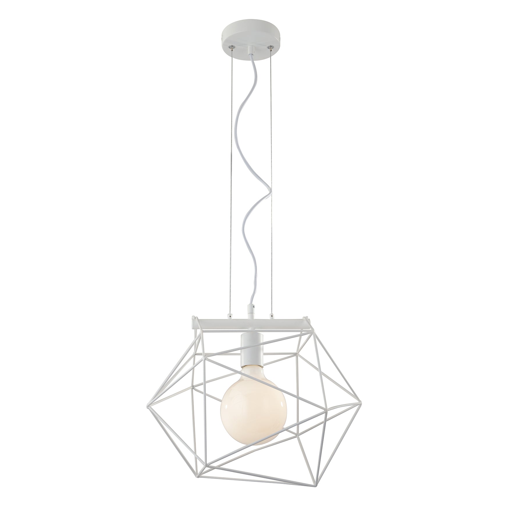 SOSPENSIONE ABRAXAS BIANCA 1XE27 40,5X29,5X150CM - Luce Ambiente e Design