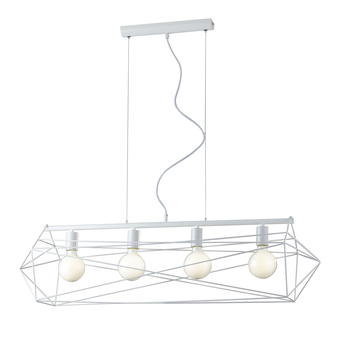 SOSPENSIONE ABRAXAS BIANCA 4XE27 106X29,5X150CM - Luce Ambiente e Design