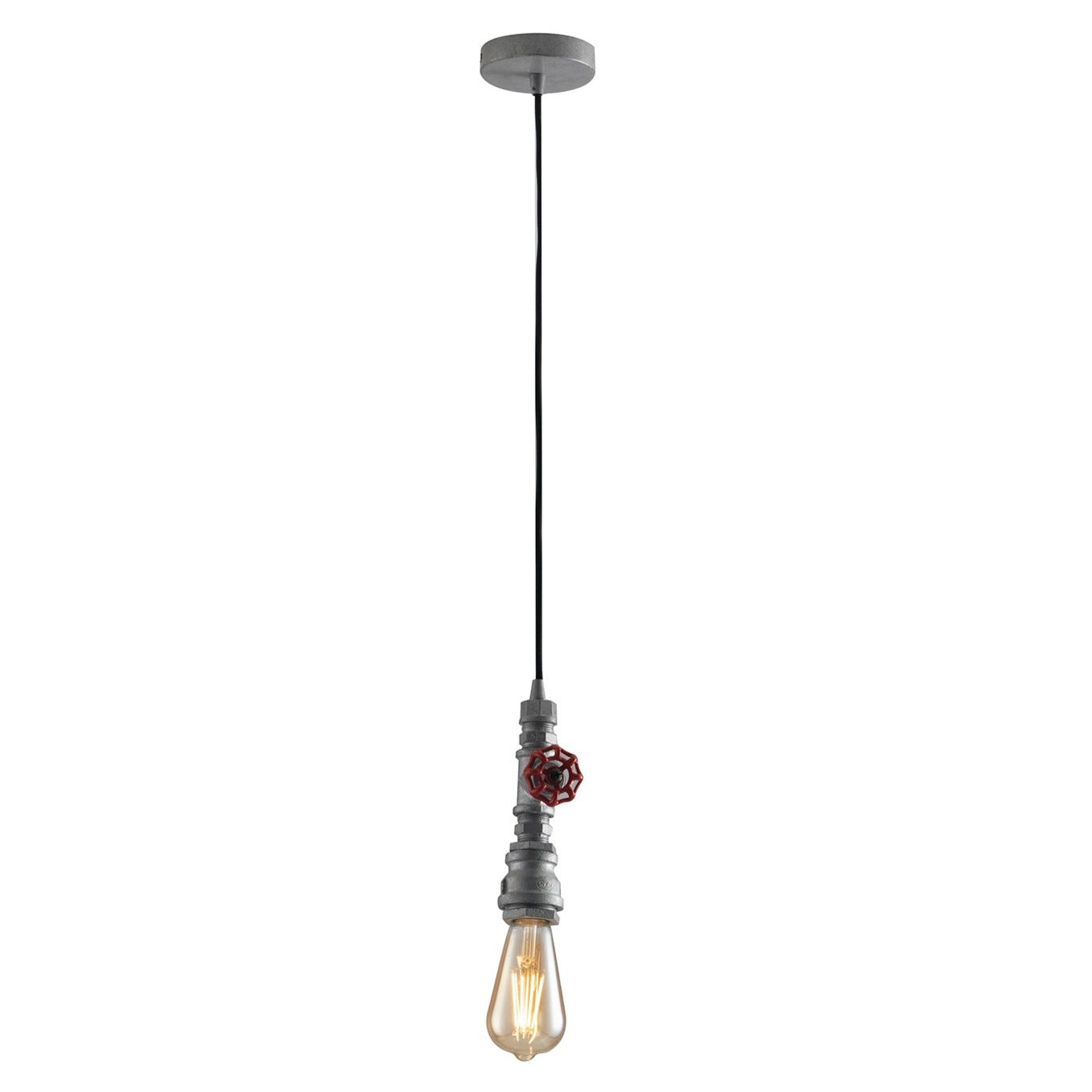 SOSPENSIONE AMARCORD ZINCATA 1XE27 12X120CM - Luce Ambiente e Design