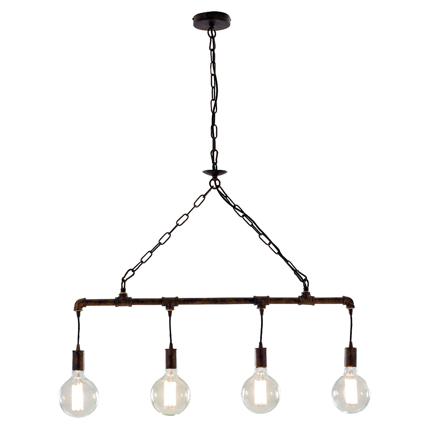 SOSPENSIONE AMARCORD RUGGINE 4XE27 86X110CM - Luce Ambiente e Design