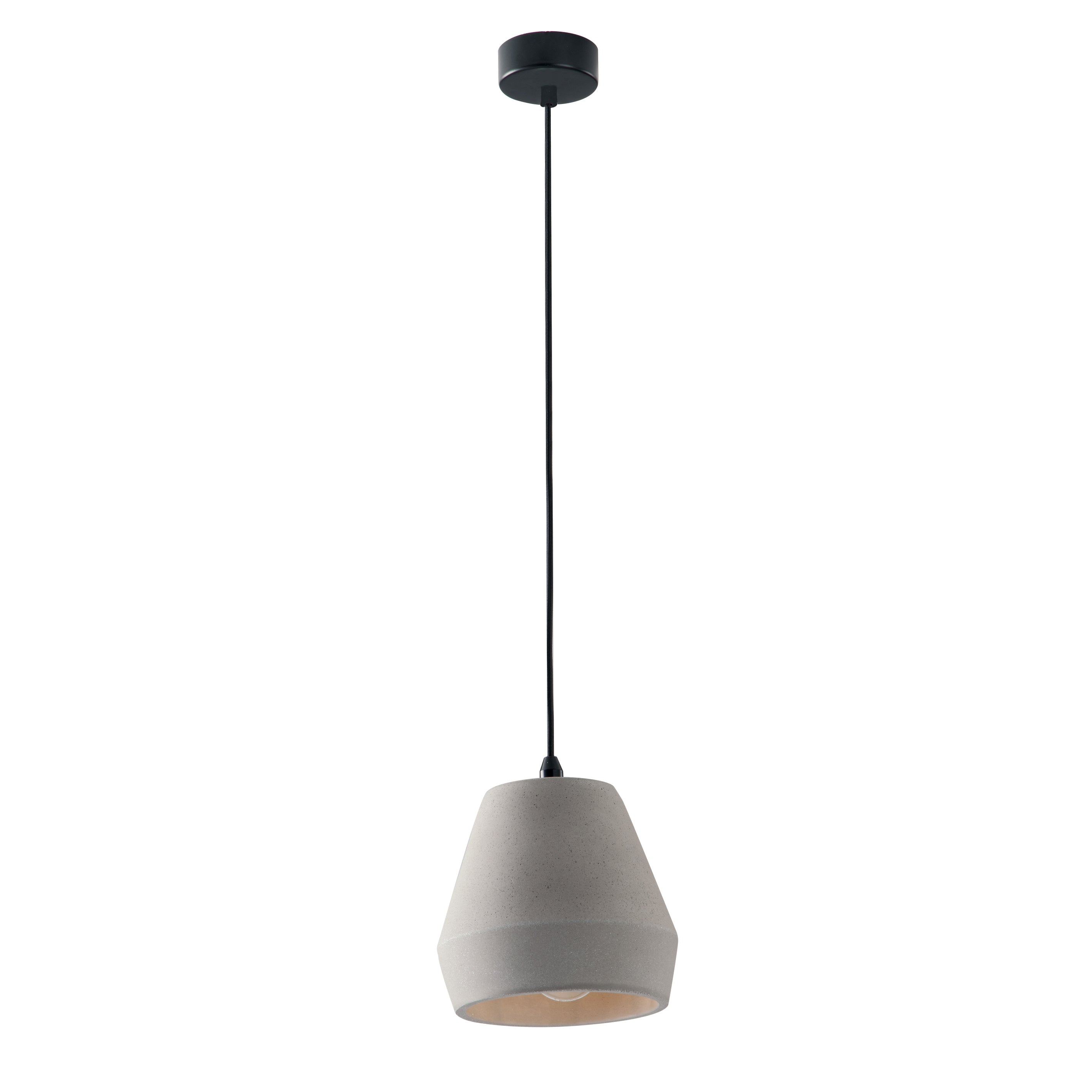 SOSPENSIONE ANDO FORMA GEOMETRICA GRIGIA 1XE27 18X150CM - Luce Ambiente e Design