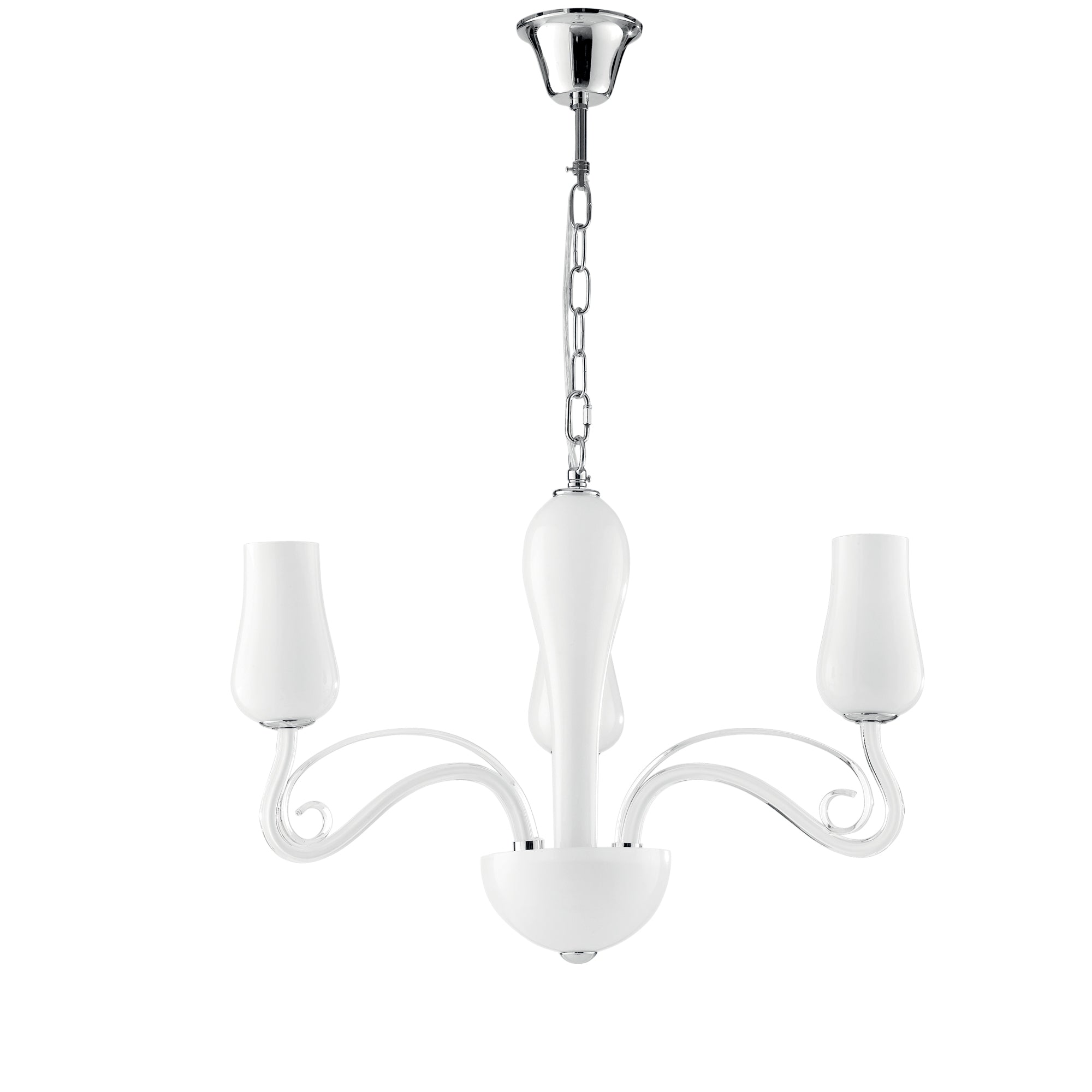 LAMPADARIO ANGEL BIANCO/CROMO 3XE14 64X115CM - Luce Ambiente e Design