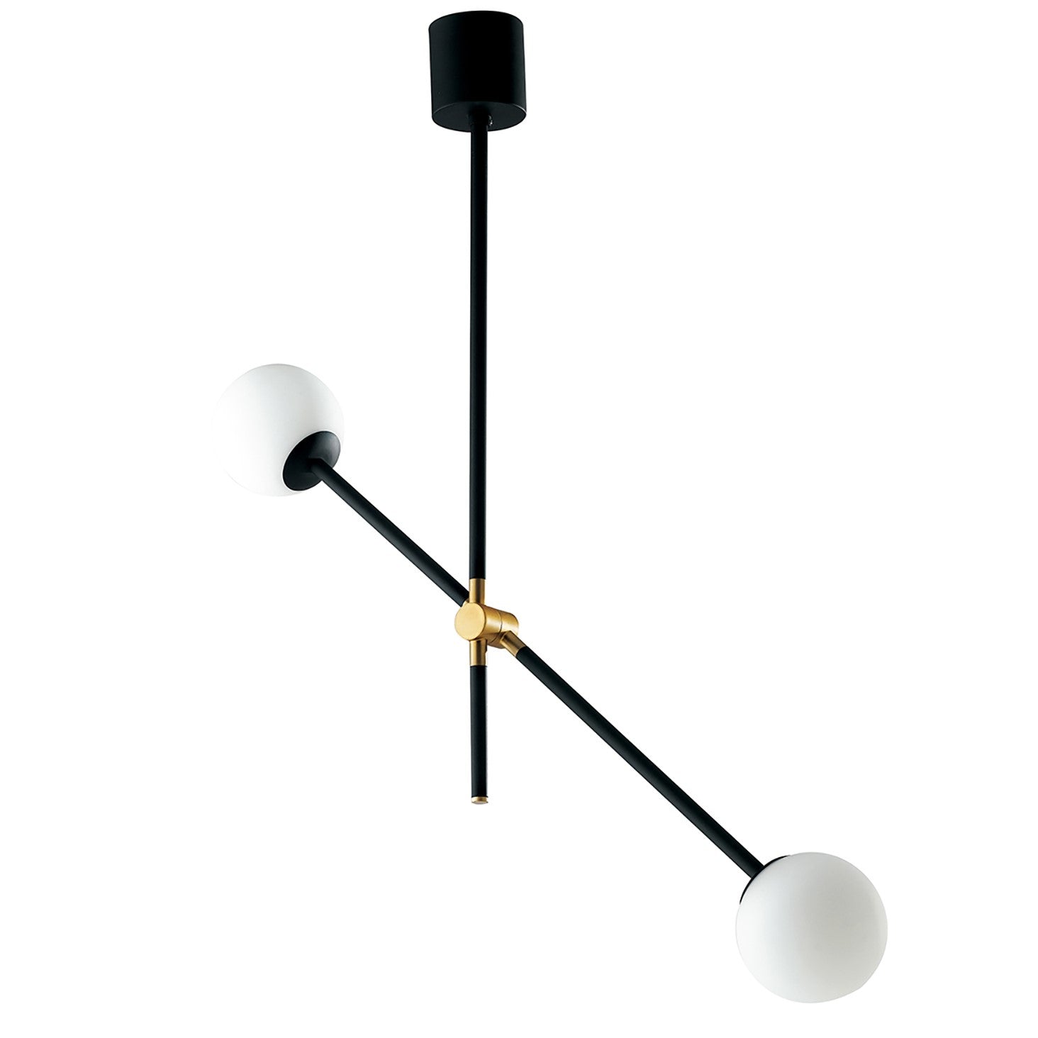 SOSPENSIONE ANTITESI NERA/ORO 2XE14 91X18X73,6CM - Luce Ambiente e Design