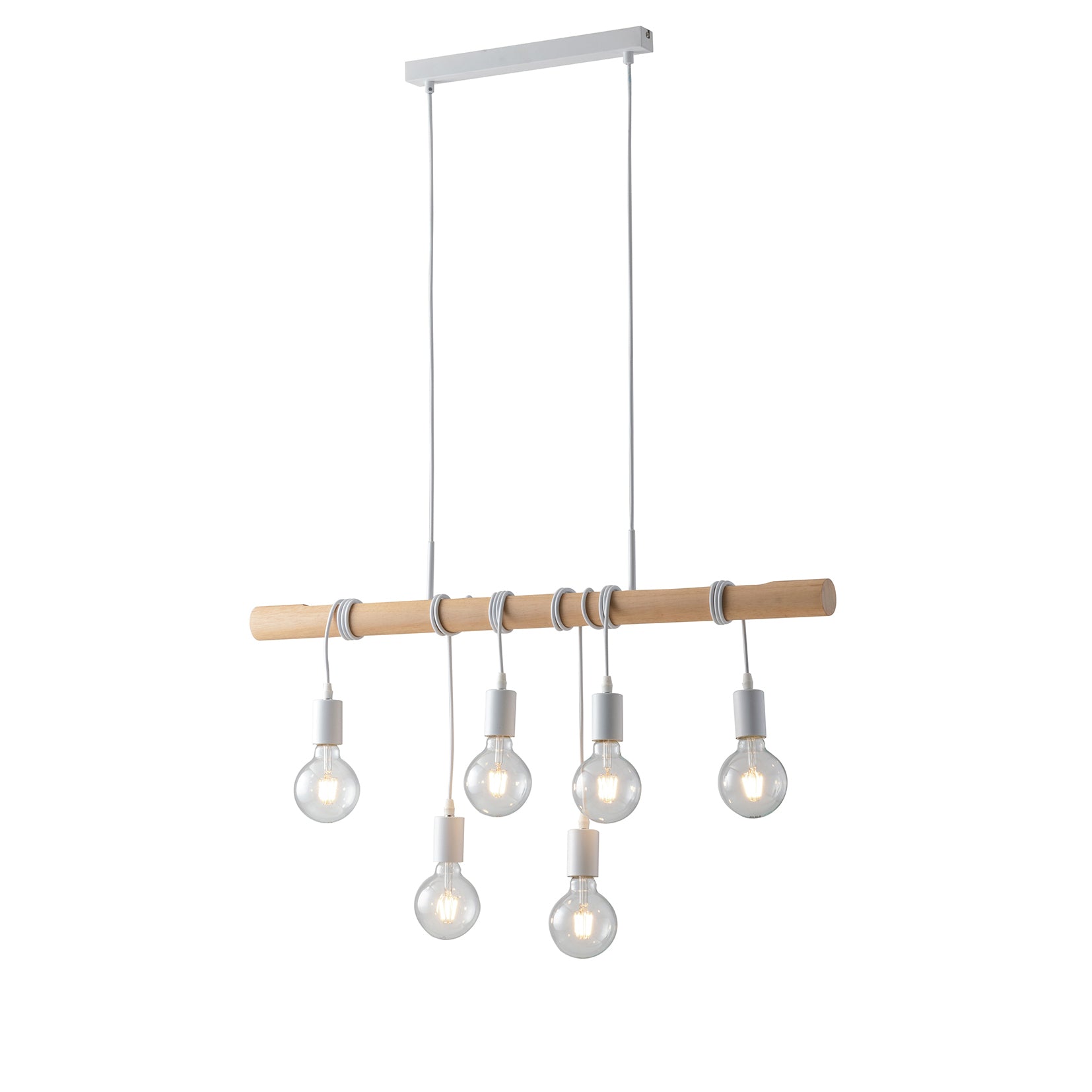 SOSPENSIONE ARIZONA BIANCA 6XE27 90X180CM - Luce Ambiente e Design