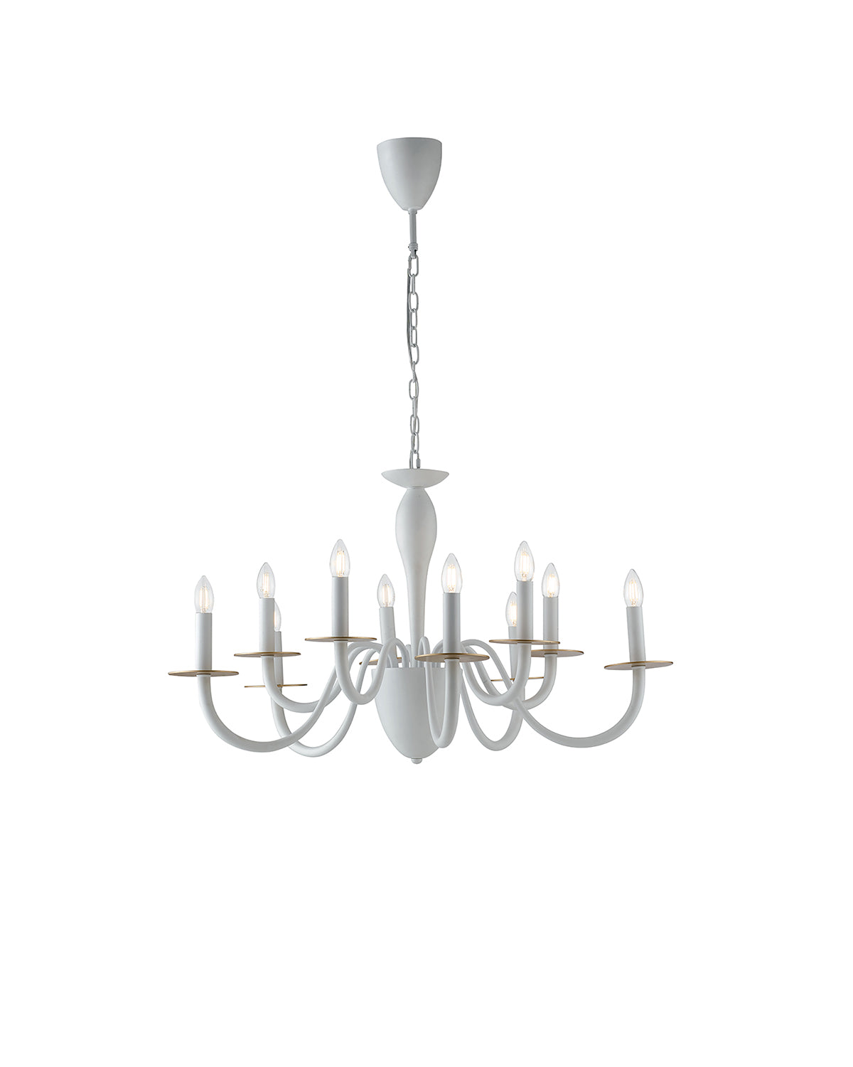 LAMPADARIO ARMSTRONG BIANCO/ORO 10XE14 92X150CM - Luce Ambiente e Design