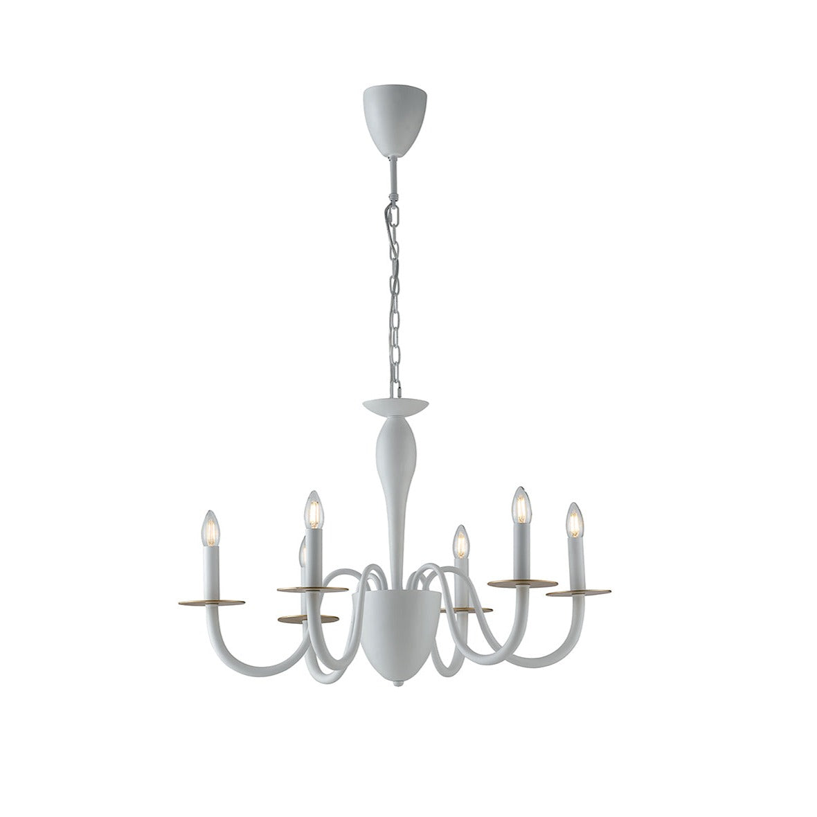 LAMPADARIO ARMSTRONG BIANCO/ORO 6XE14 78X150CM - Luce Ambiente e Design