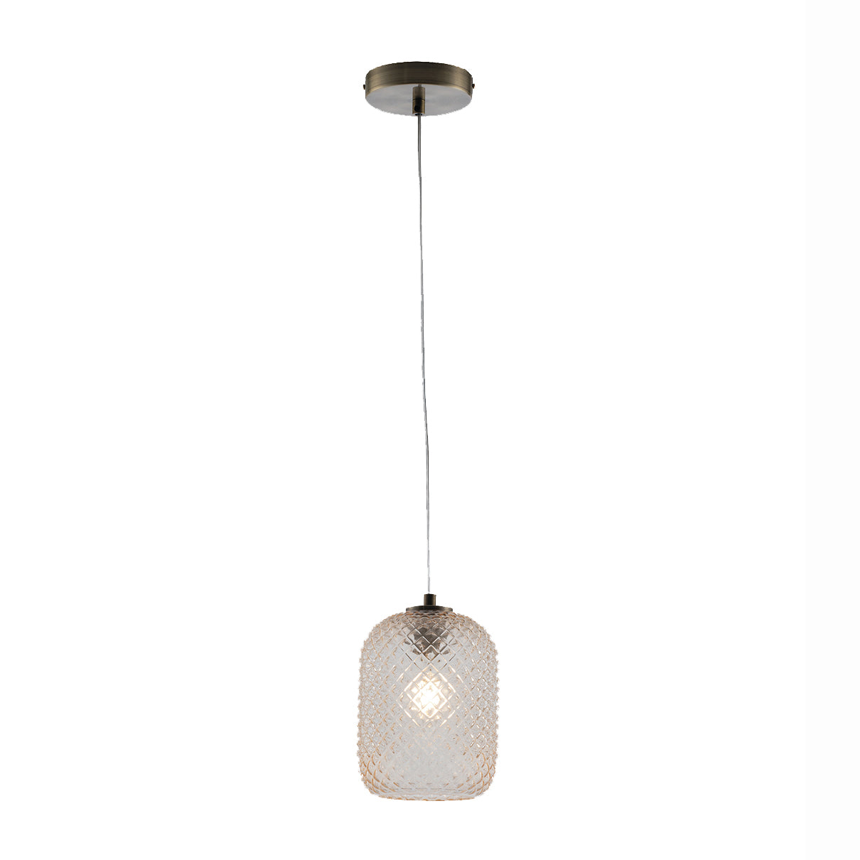 SOSPENSIONE ASHFORD OVALE AMBRA 1XE27 15X150CM - Luce Ambiente e Design