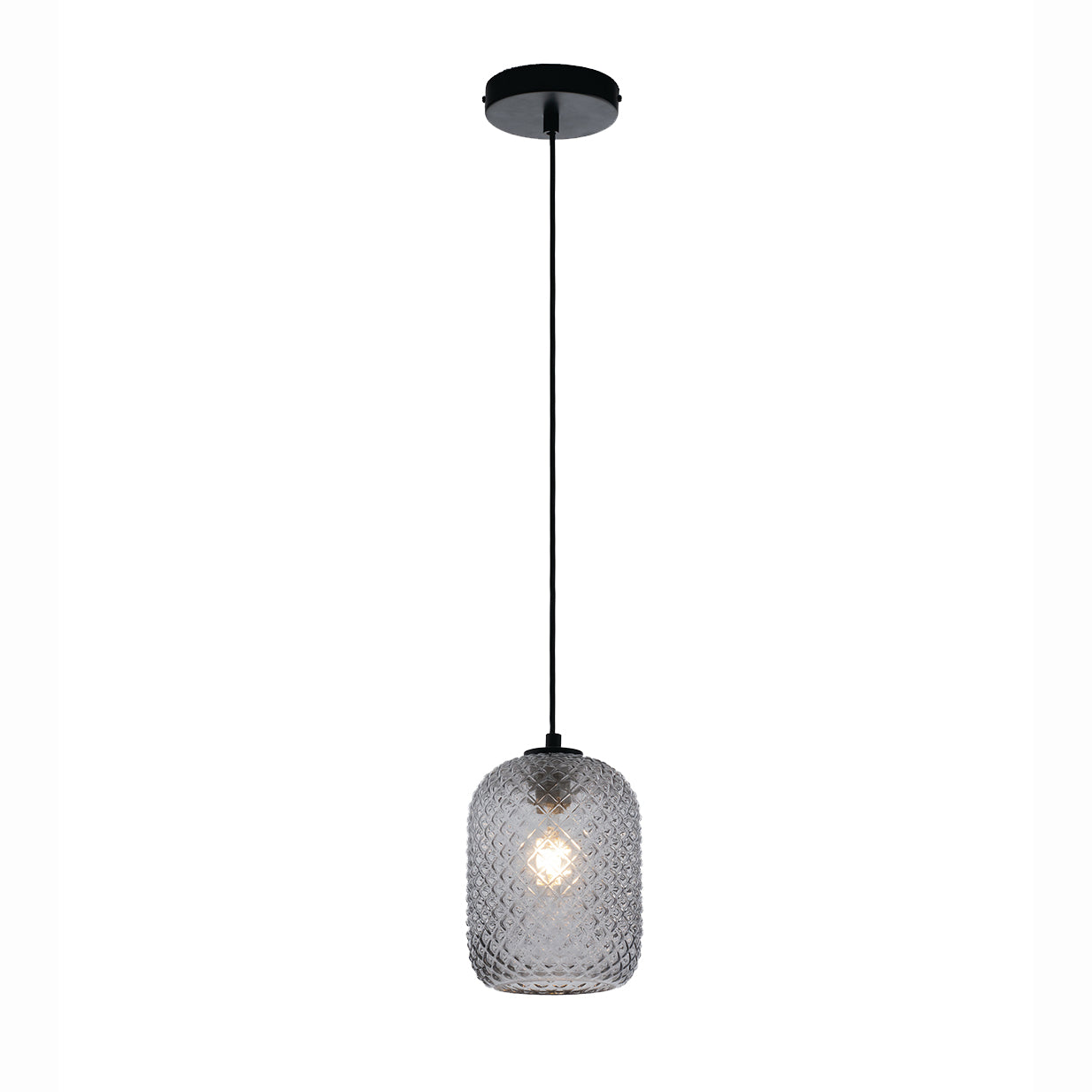 SOSPENSIONE ASHFORD OVALE FUME' 1XE27 15X150CM - Luce Ambiente e Design