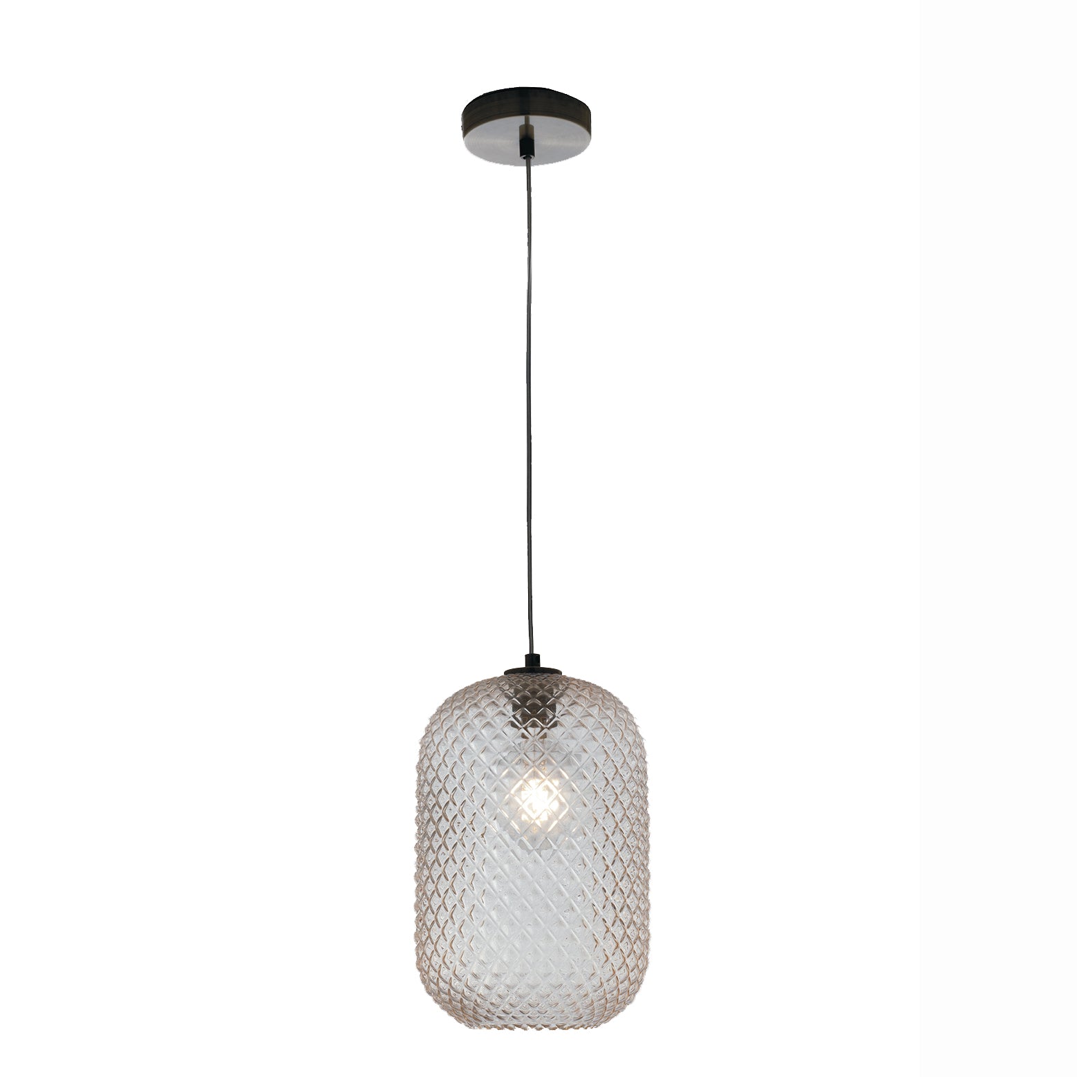 SOSPENSIONE ASHFORD OVALE AMBRA 1XE27 20X150CM - Luce Ambiente e Design