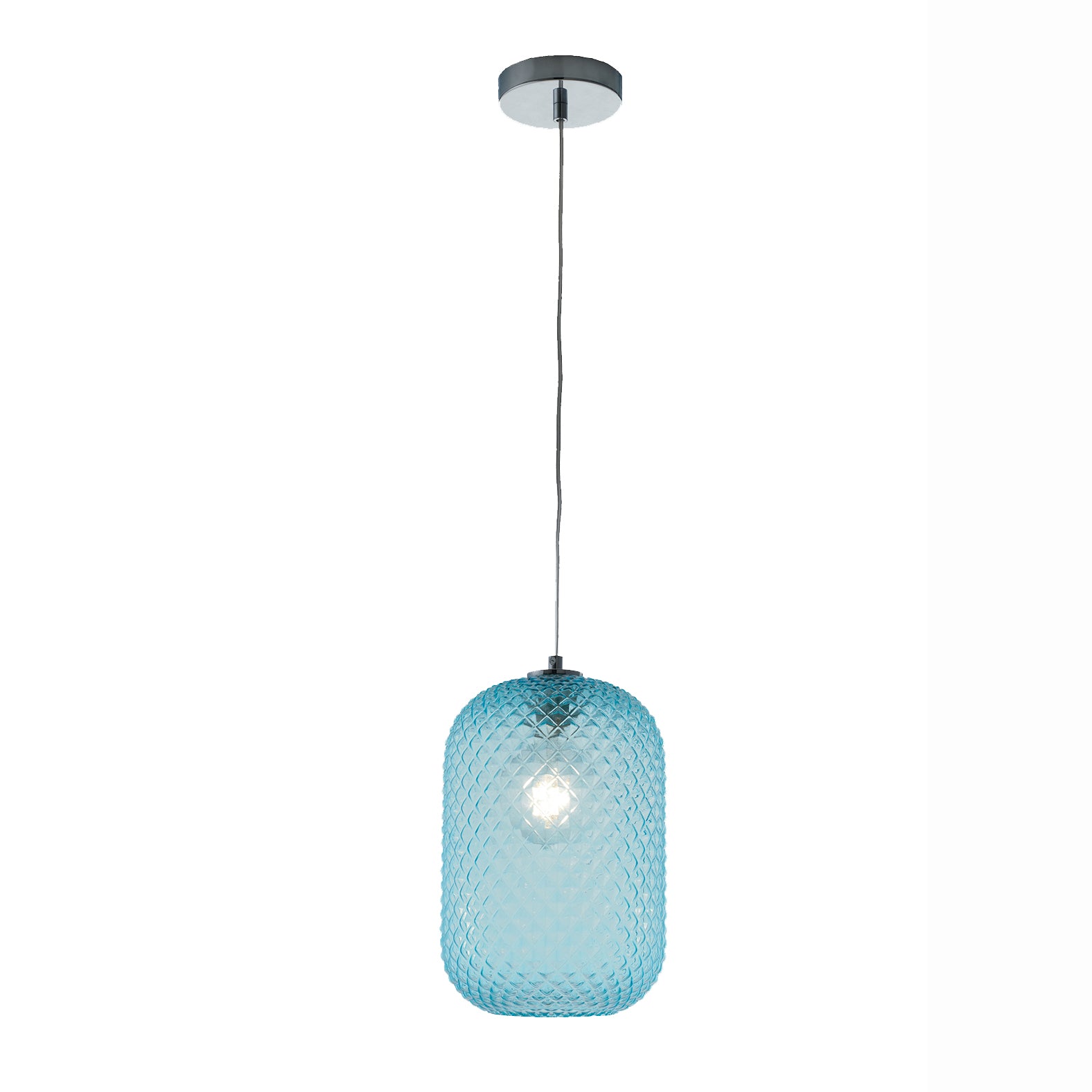 SOSPENSIONE ASHFORD OVALE TURCHESE 1XE27 20X150CM - Luce Ambiente e Design