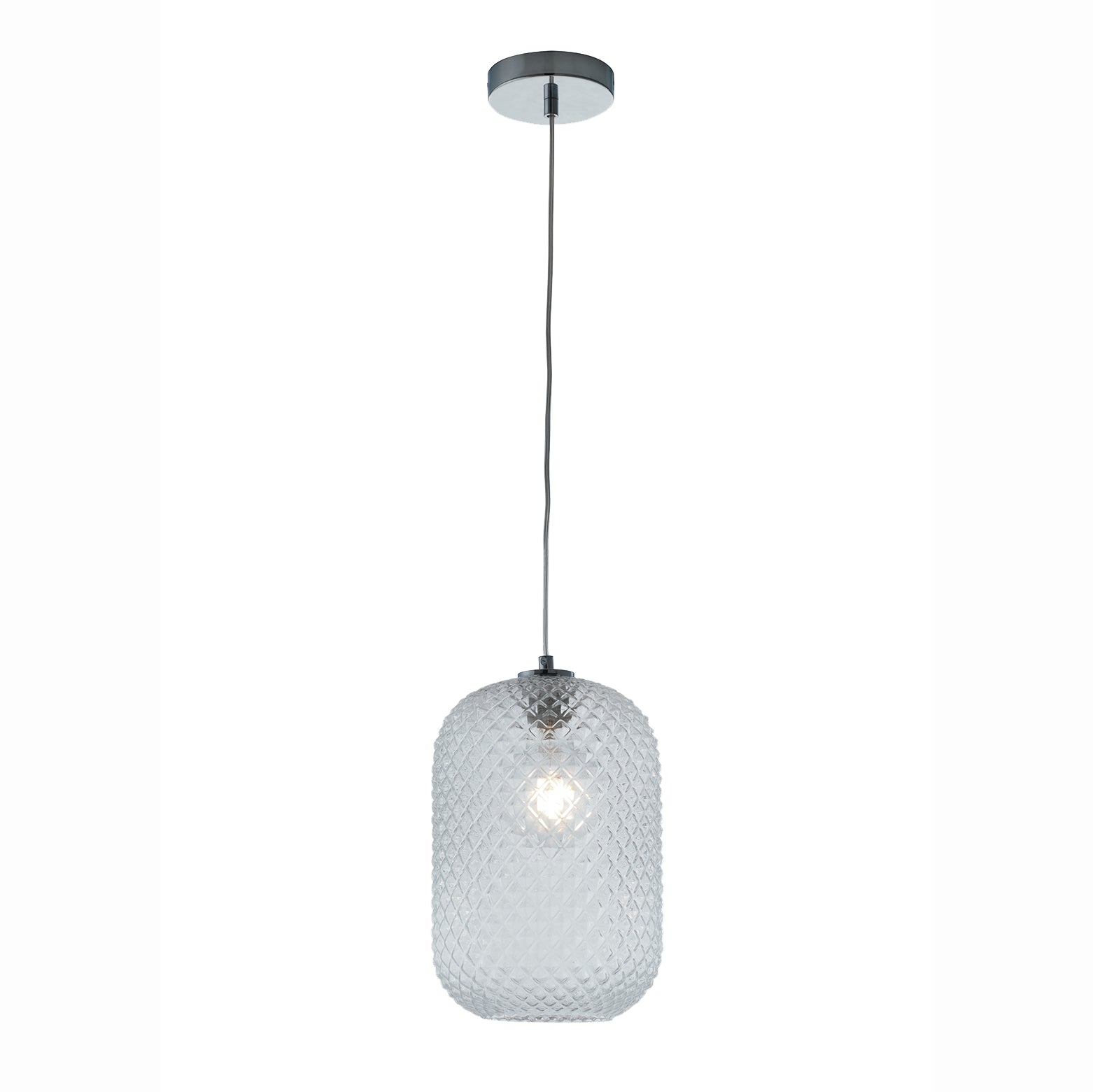SOSPENSIONE ASHFORD OVALE TRASPARENTE 1XE27 20X150CM - Luce Ambiente e Design