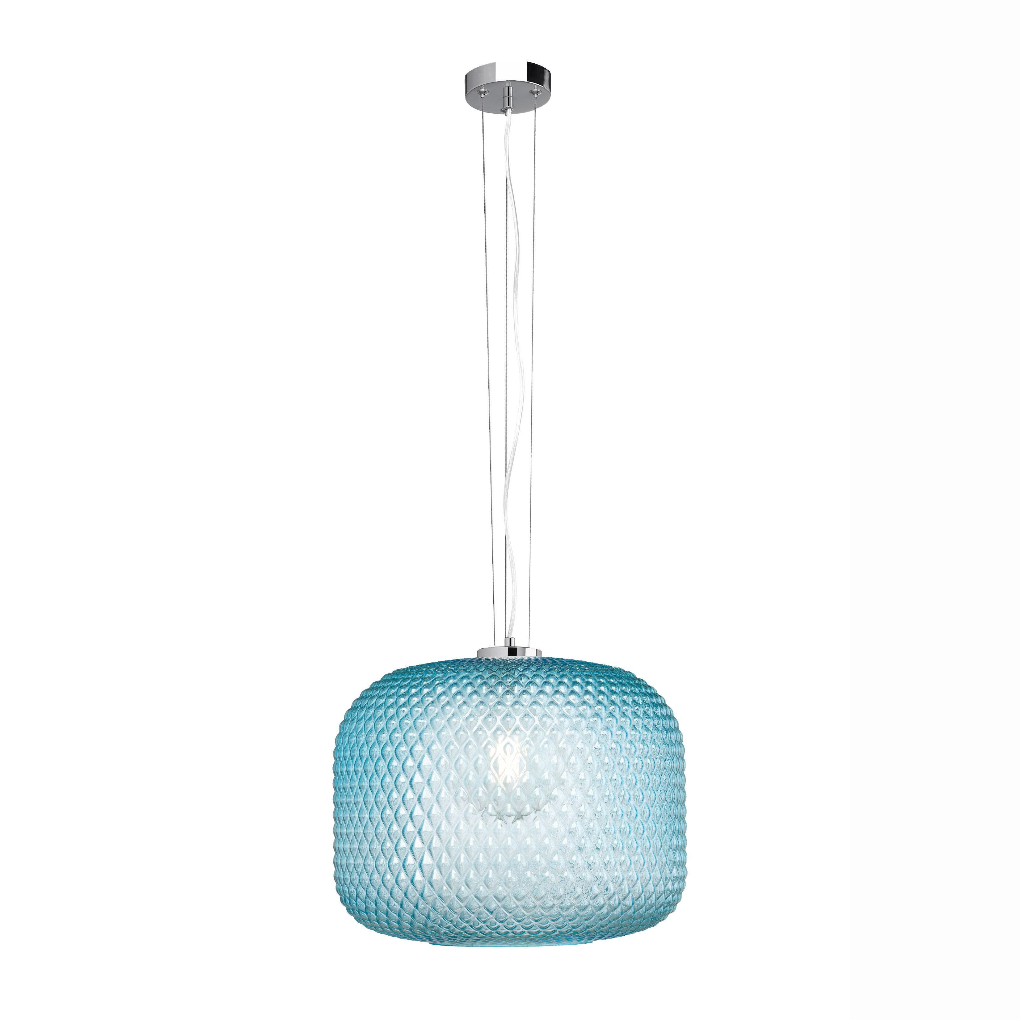 SOSPENSIONE ASHFORD SFERICA TURCHESE 1XE27 40X150CM - Luce Ambiente e Design