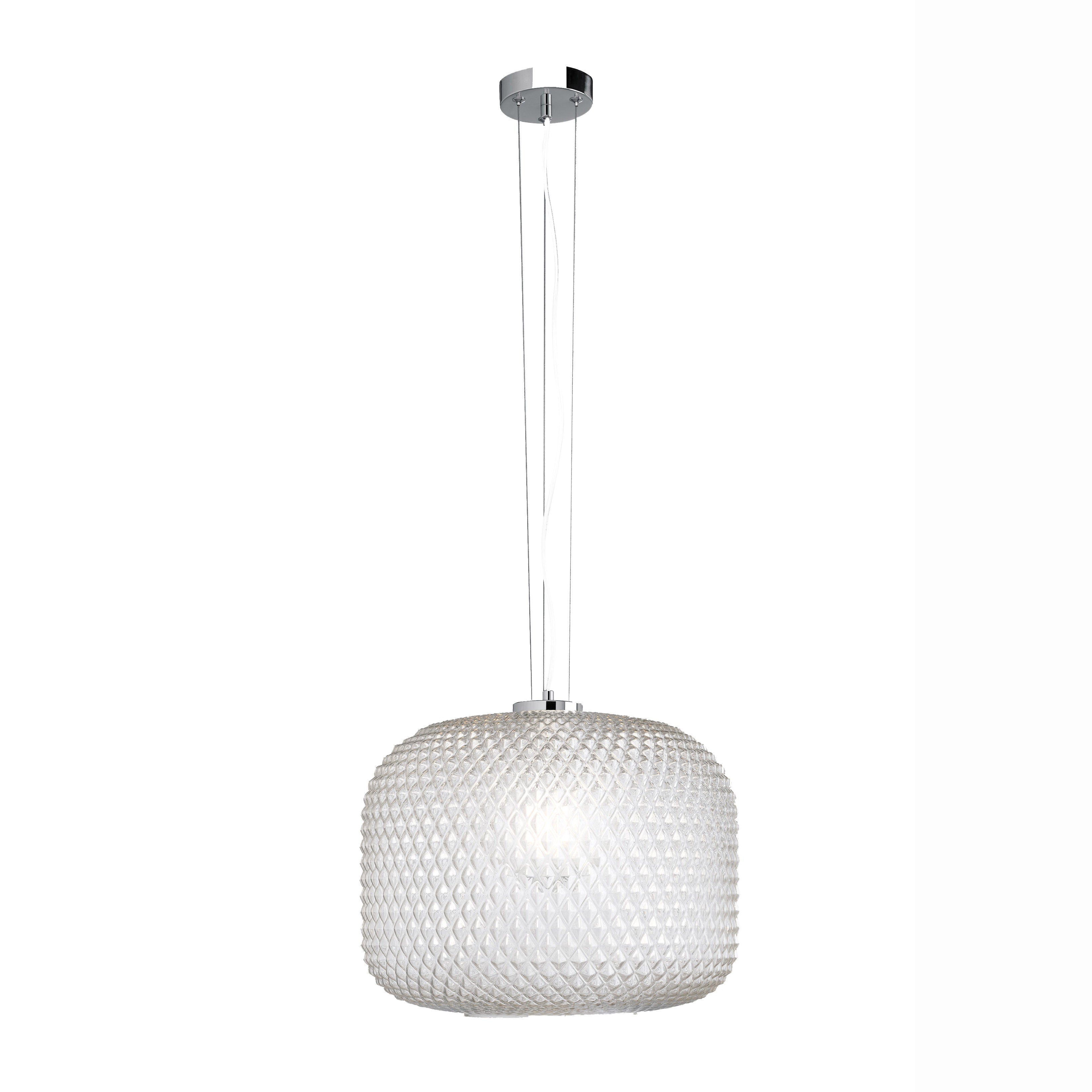 SOSPENSIONE ASHFORD SFERICA TRASPARENTE 1XE27 40X150CM - Luce Ambiente e Design