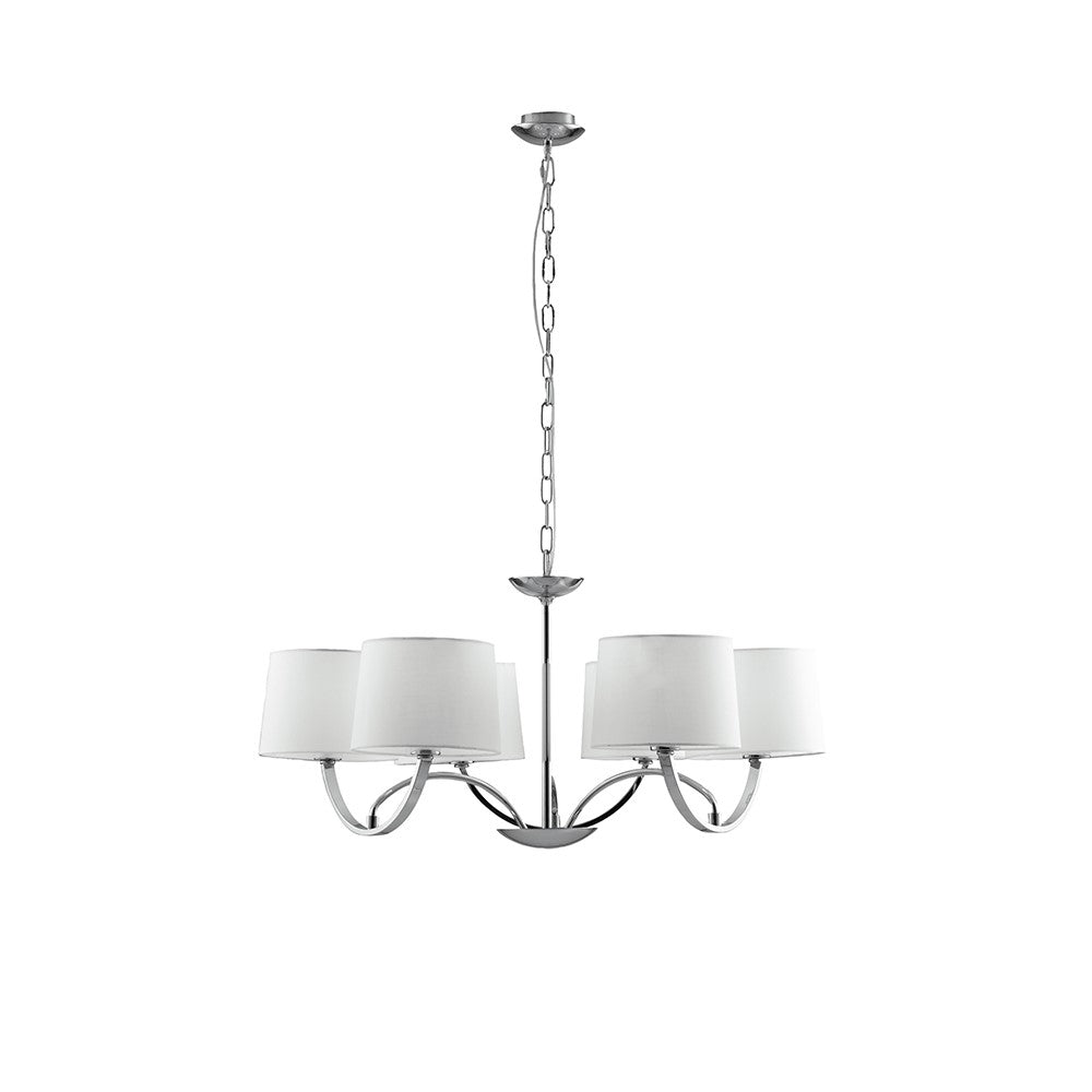 LAMPADARIO ASTORIA CROMO/BIANCO 6XE27 82X120CM - Luce Ambiente e Design