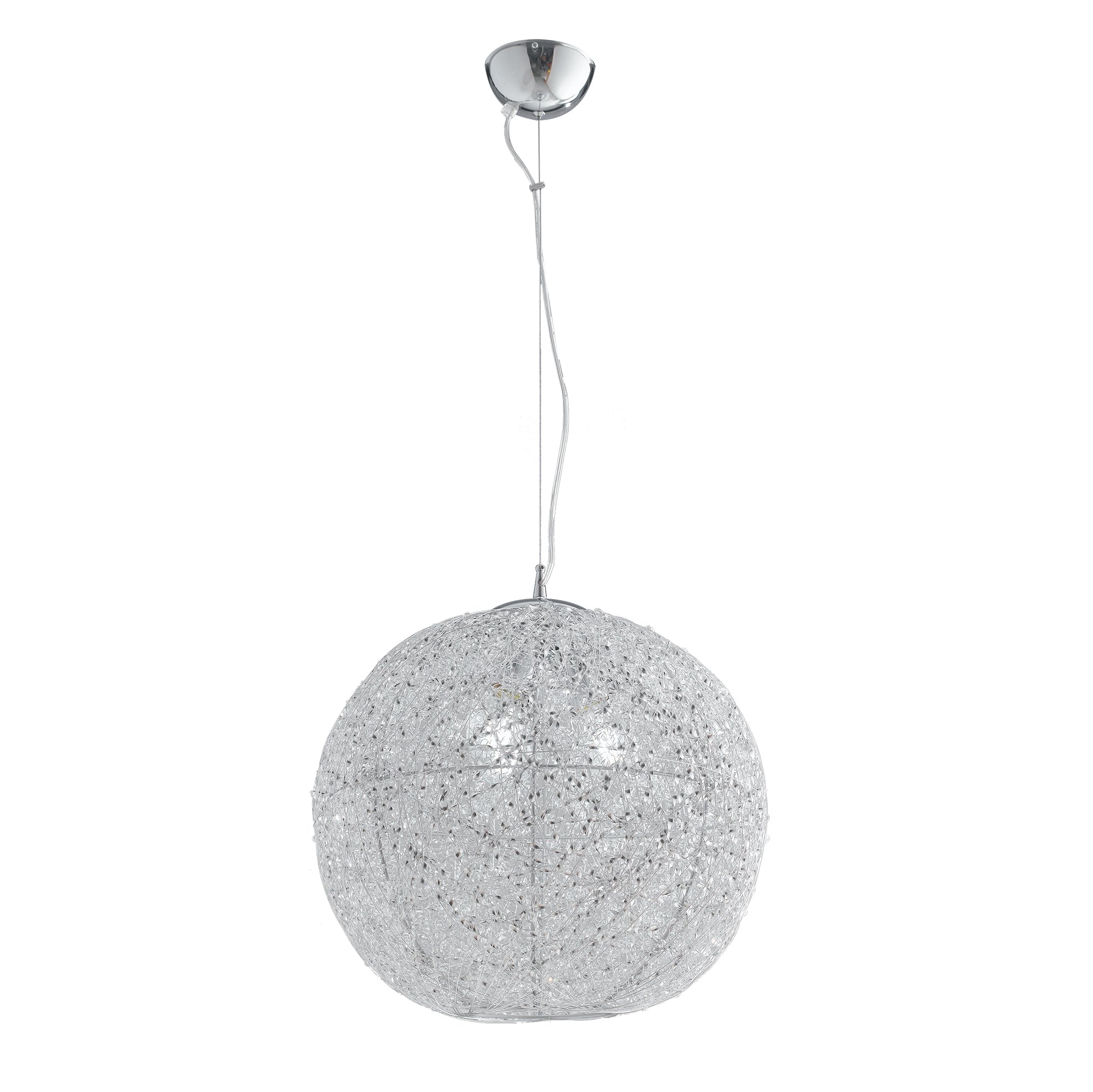 SOSPENSIONE ASTRA CROMO 3XE27 45X45X120CM - Luce Ambiente e Design