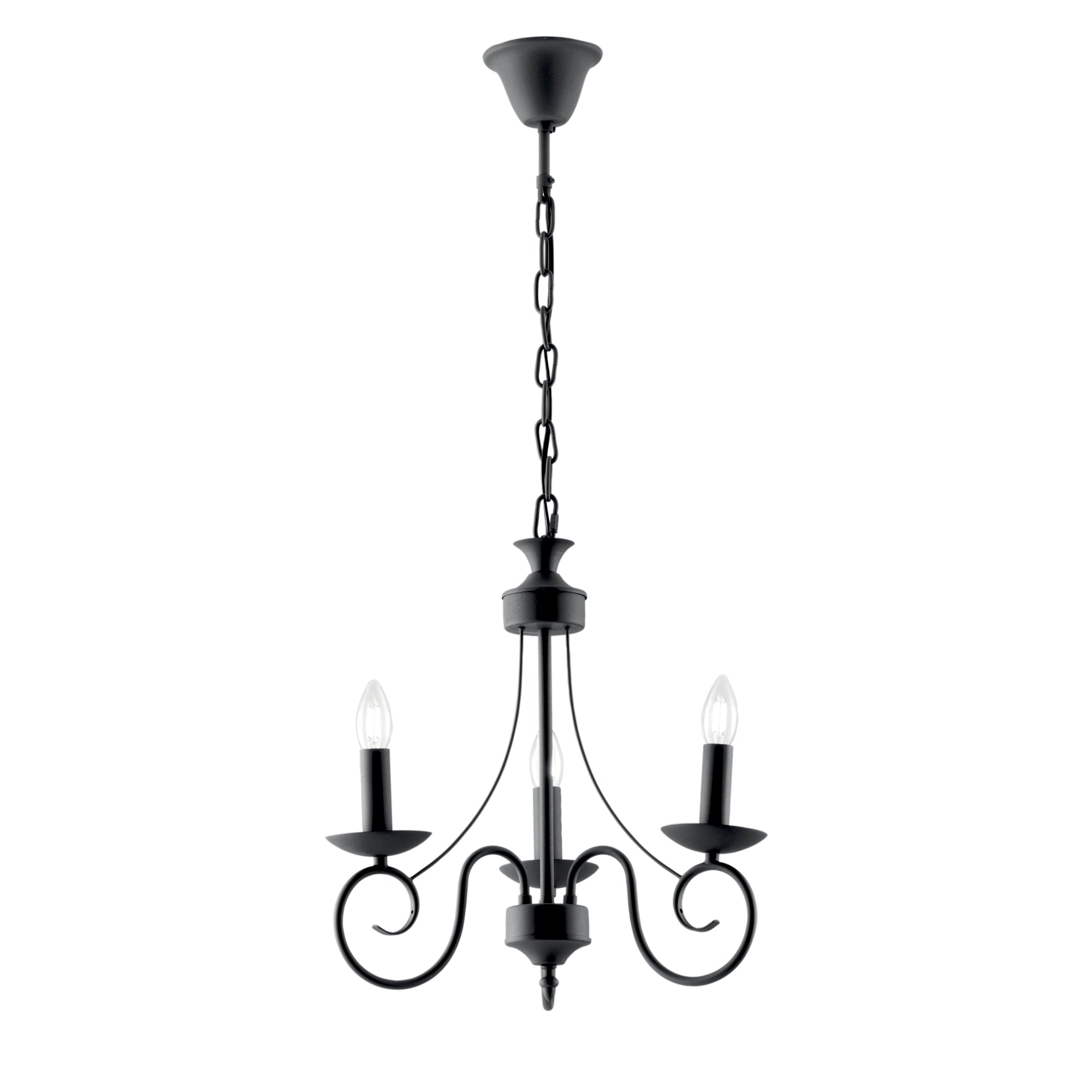 LAMPADARIO BEATRICE ANTRACITE 3XE14 37X120CM - Luce Ambiente e Design