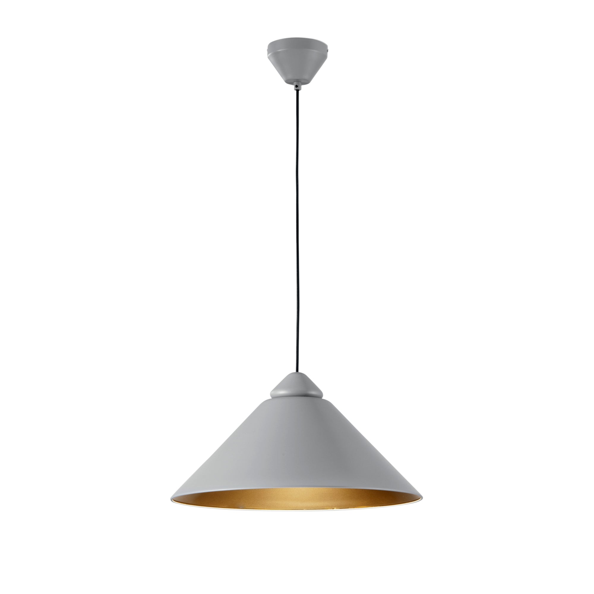 SOSPENSIONE BIGBANG GRIGIA/ORO 1XE27 49X25X183,5CM - Luce Ambiente e Design