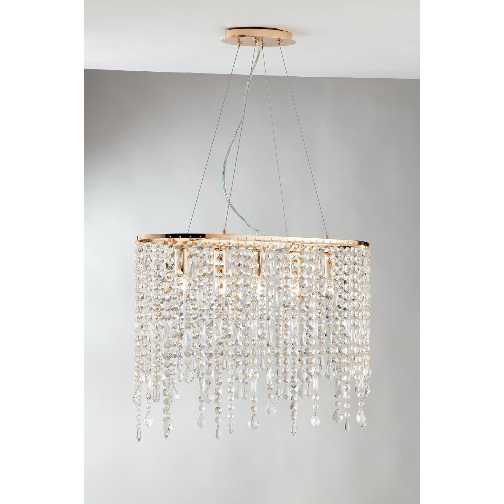 SOSPENSIONE BREEZE ORO 5XE14 66,5X23,5X140CM - Luce Ambiente e Design
