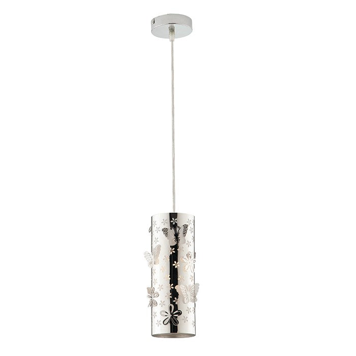 SOSPENSIONE BUTTERFLY CROMO 1XE27 10X10X100CM - Luce Ambiente e Design