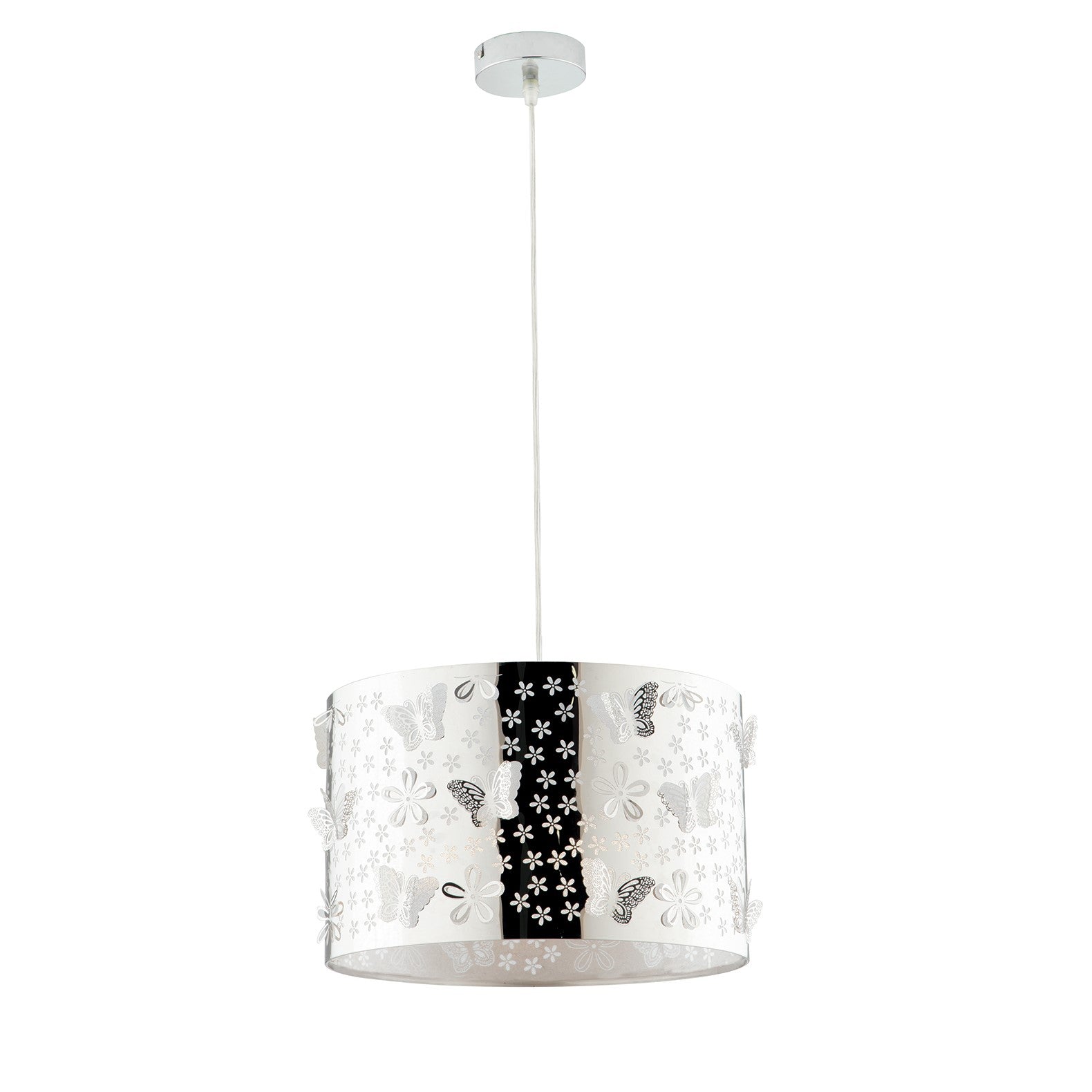 SOSPENSIONE BUTTERFLY CROMO 1XE27 35X35X100CM - Luce Ambiente e Design