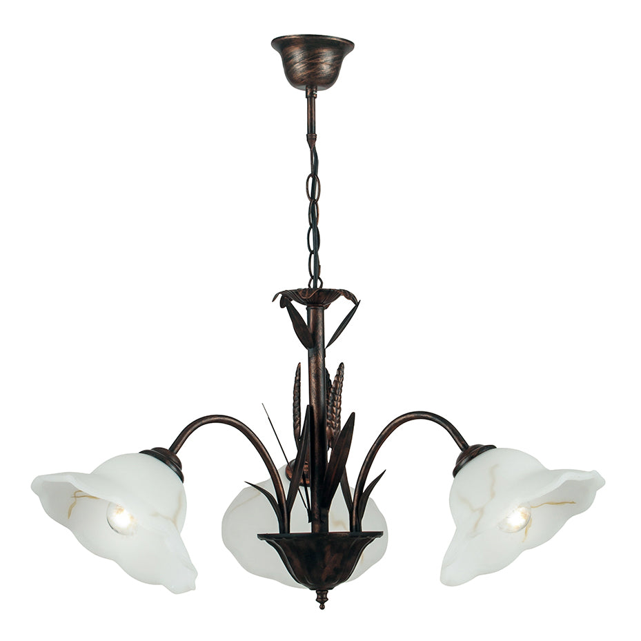 LAMPADARIO BYRON RUGGINE 3XE27 64X100CM - Luce Ambiente e Design