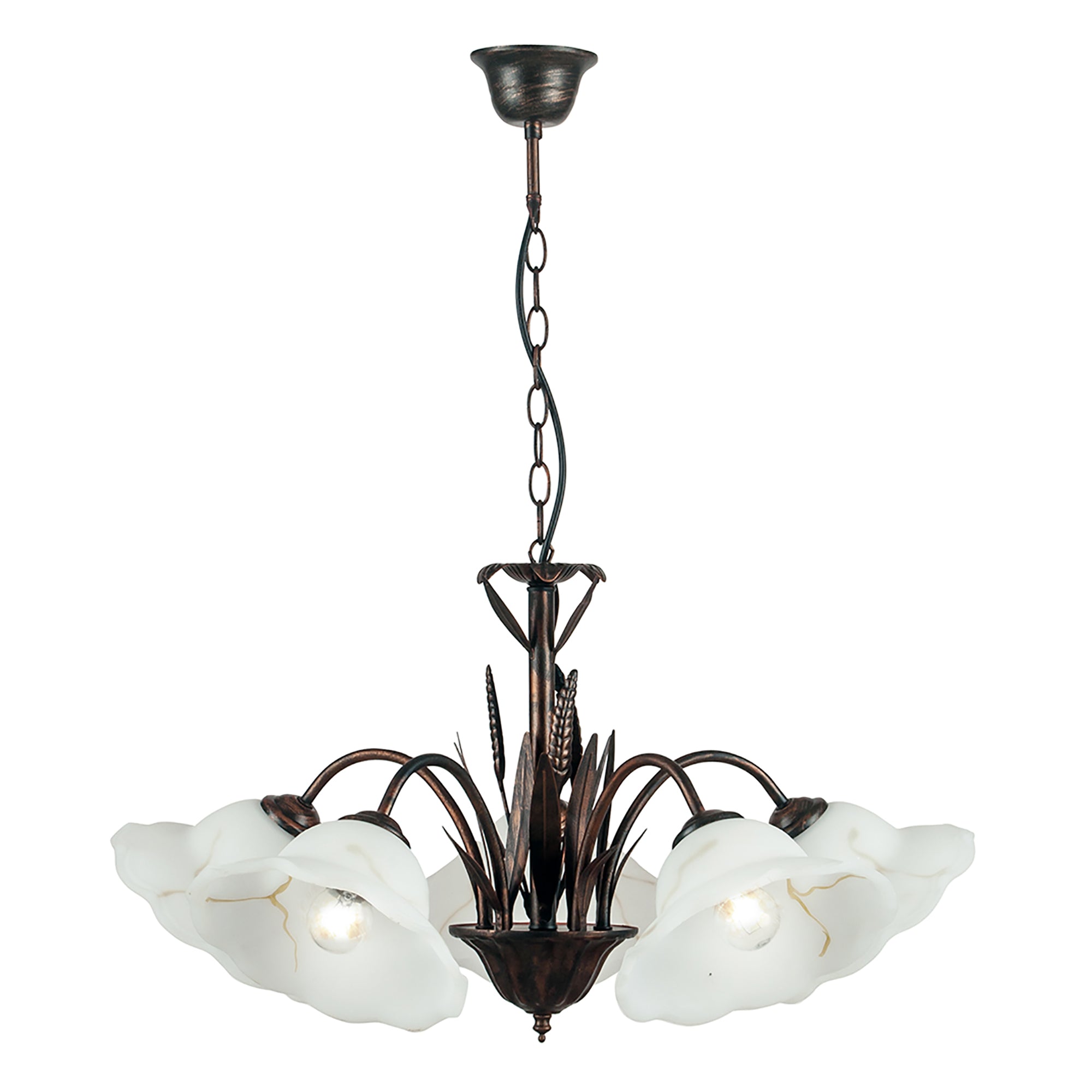 LAMPADARIO BYRON RUGGINE 5XE27 64X100CM - Luce Ambiente e Design