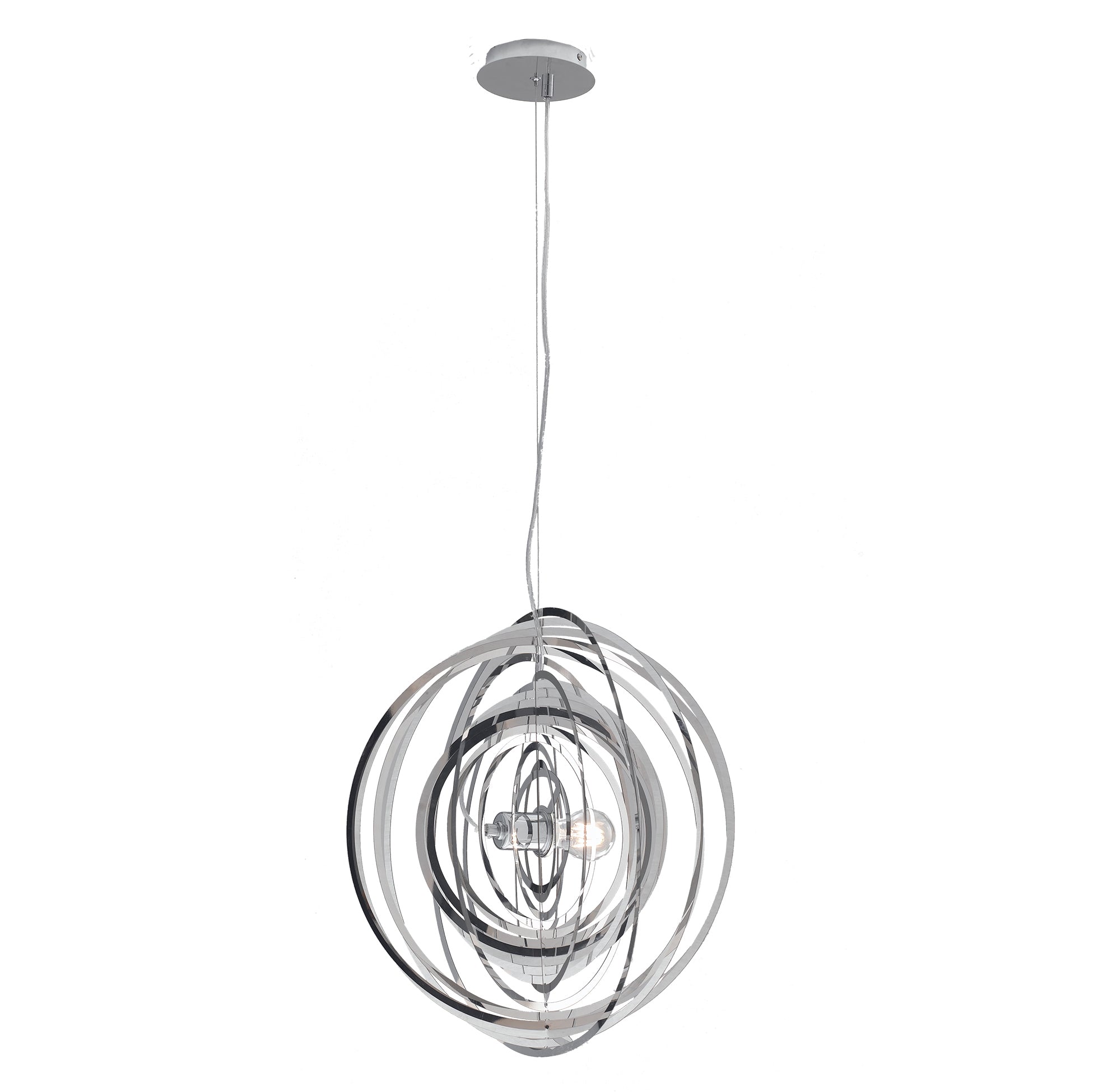 SOSPENSIONE CLUB CROMO 1XE27 50X50X120CM - Luce Ambiente e Design