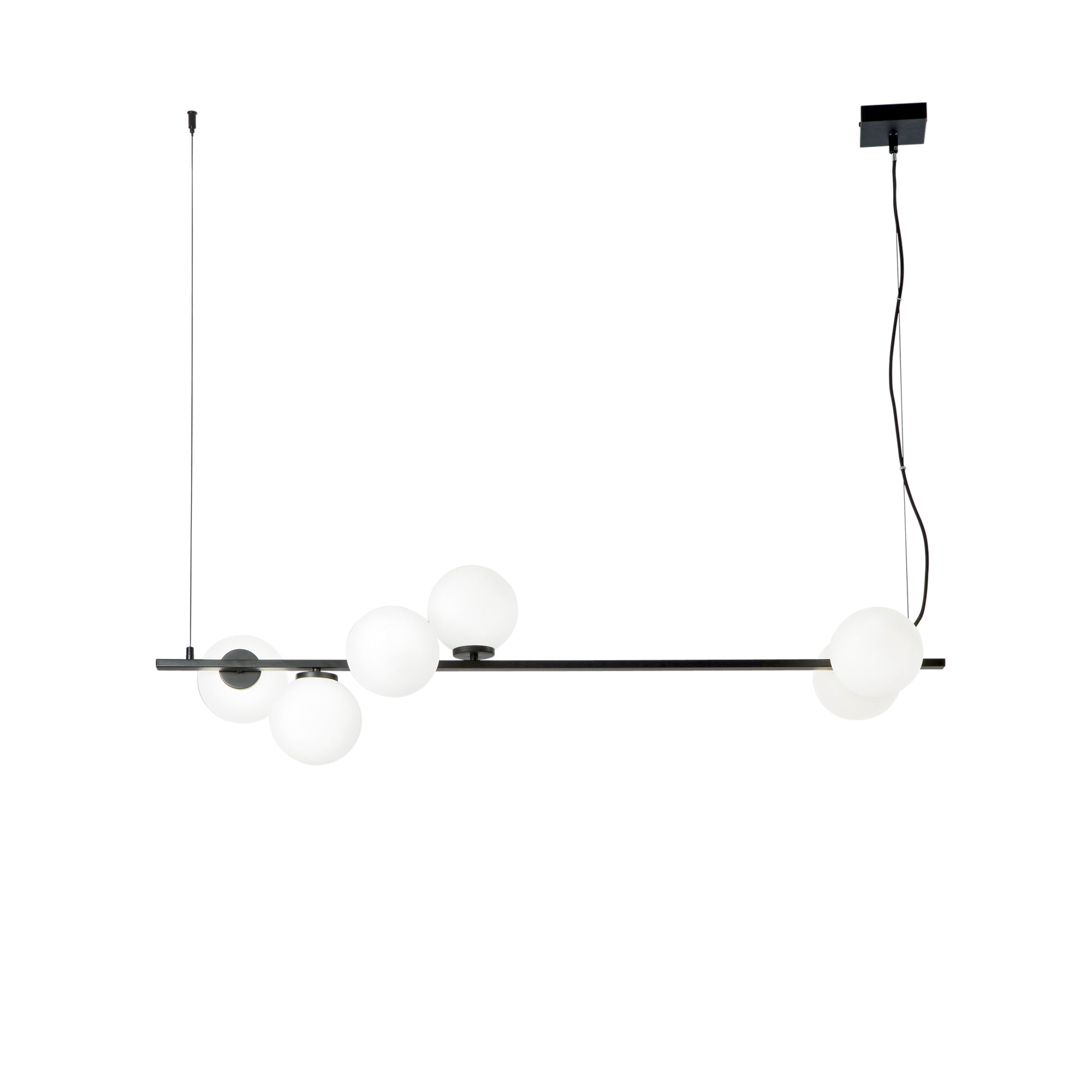 SOSPENSIONE ENOIRE NERA 6XE14 120X12X150CM - Luce Ambiente e Design