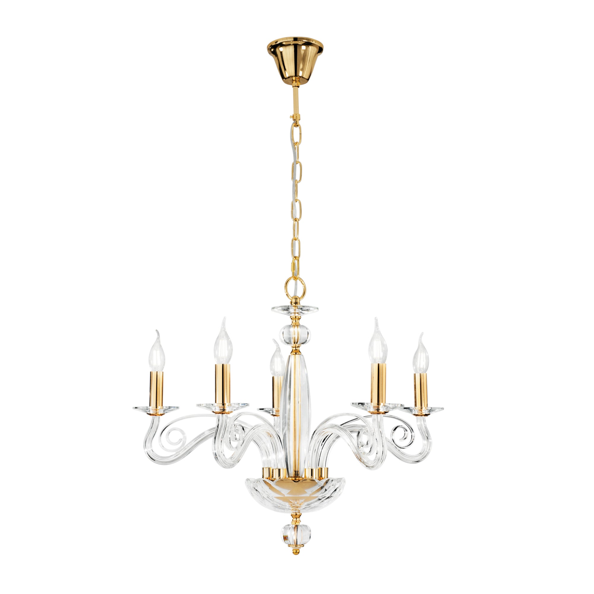 LAMPADARIO EPOQUE ORO 5XE14 65X140CM - Luce Ambiente e Design