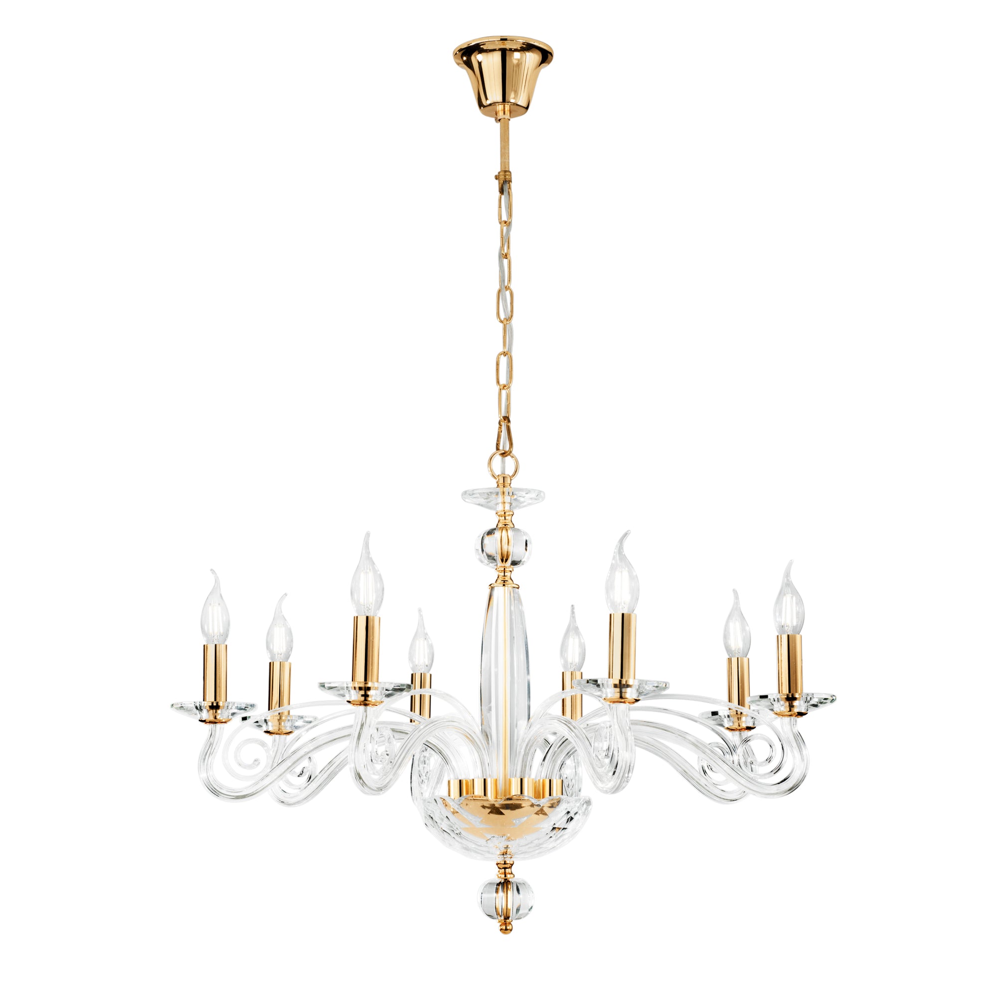 LAMPADARIO EPOQUE ORO 8XE14 70X140CM - Luce Ambiente e Design