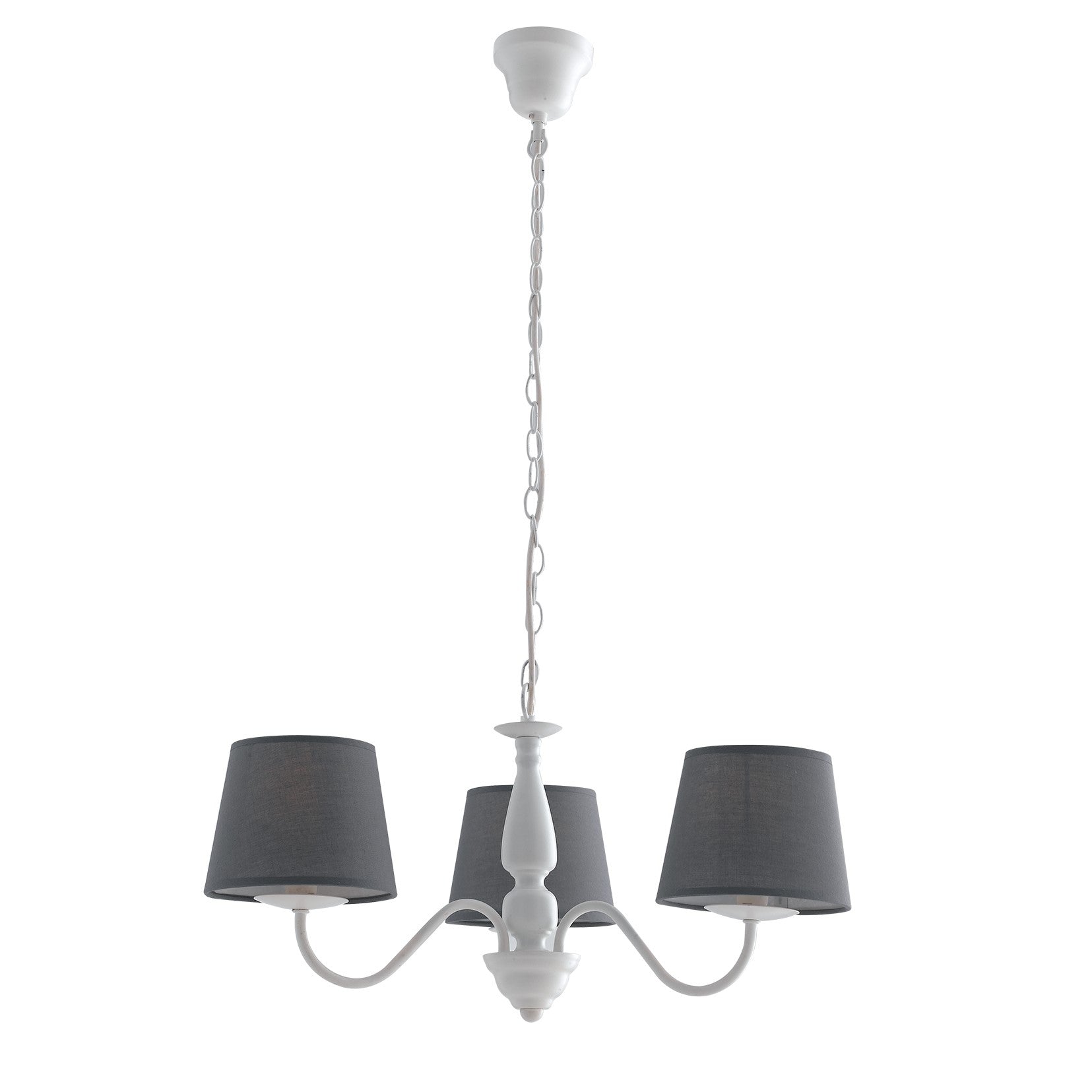 LAMPADARIO FAVOLA BIANCO/GRIGIO 3XE14 56X100CM - Luce Ambiente e Design