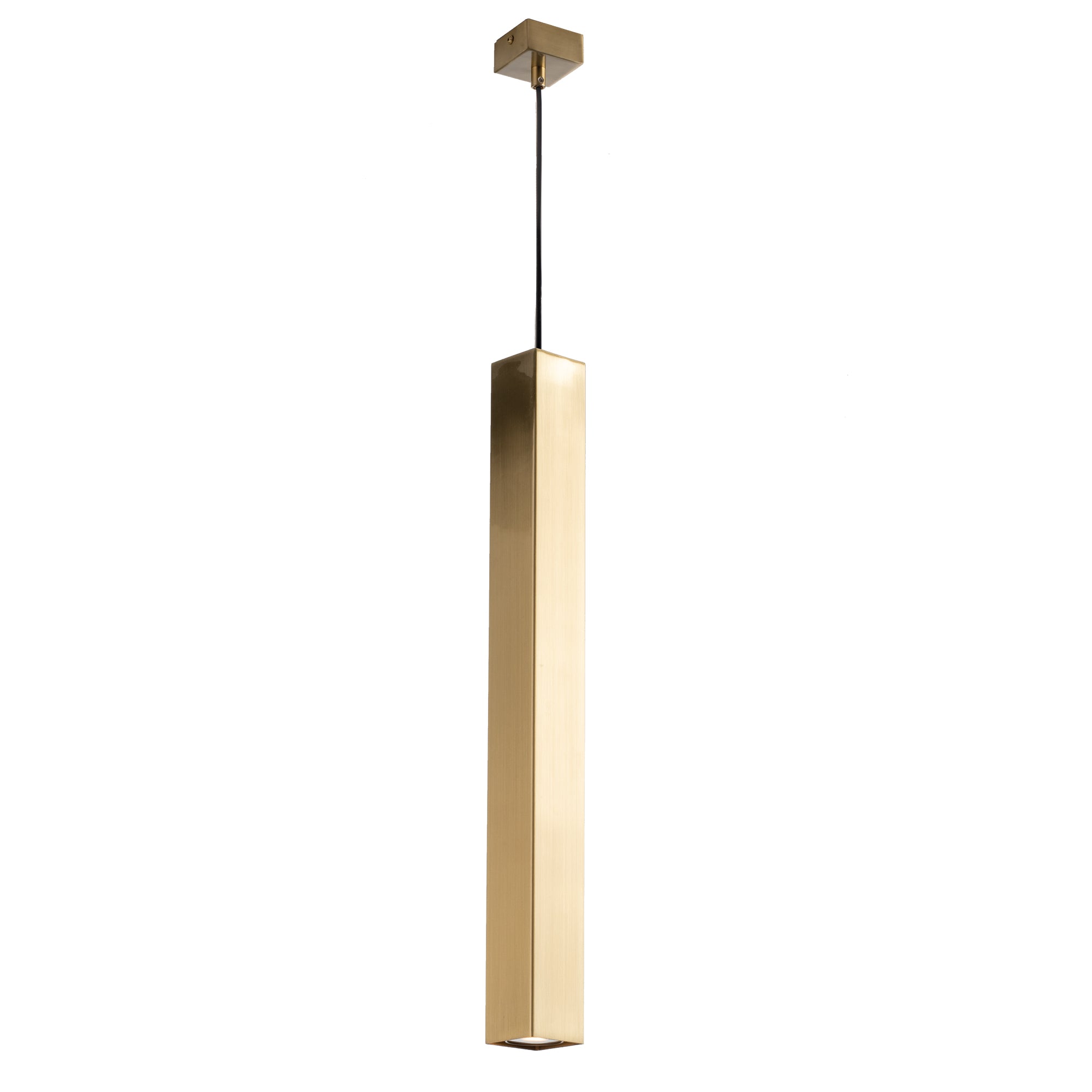 SOSPENSIONE FLUKE QUADRATA ORO 1XGU10 6X6X60CM - Luce Ambiente e Design