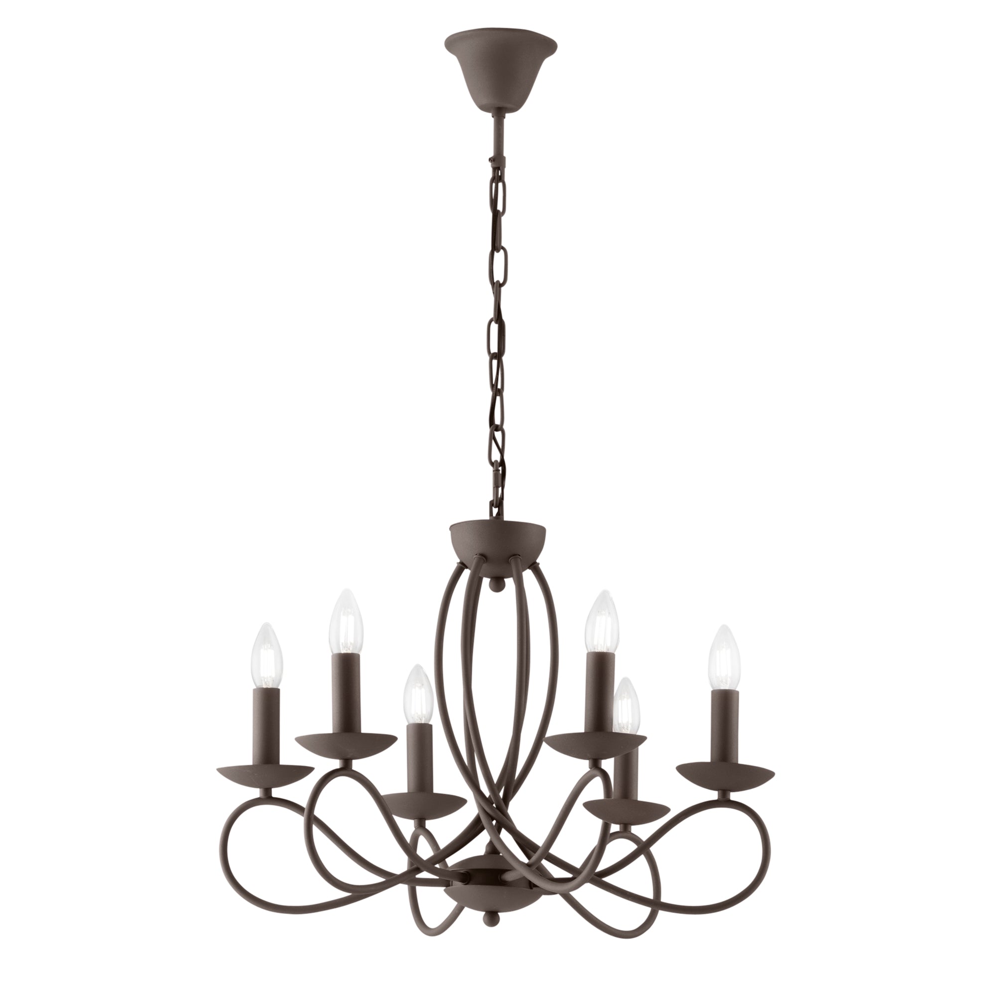 LAMPADARIO GINEVRA CORTEN 6XE14 56X120CM - Luce Ambiente e Design