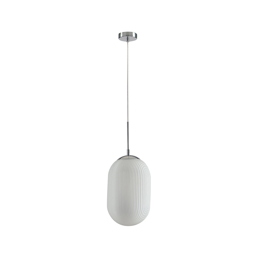 SOSPENSIONE GREENWICH OVALE BIANCA 1XE27 23X176,7CM - Luce Ambiente e Design
