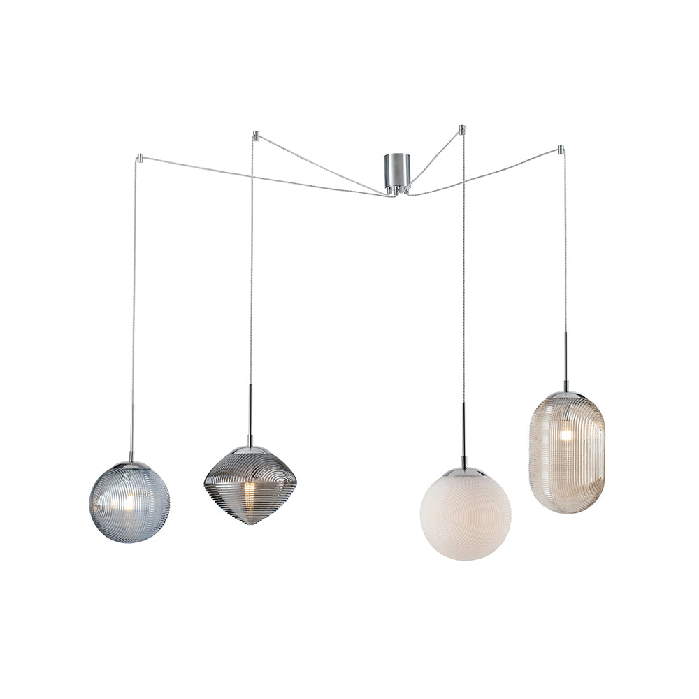 SOSPENSIONE GREENWICH FORME GEOMETRICHE MULTICOLOR 4XE27 250CM - Luce Ambiente e Design