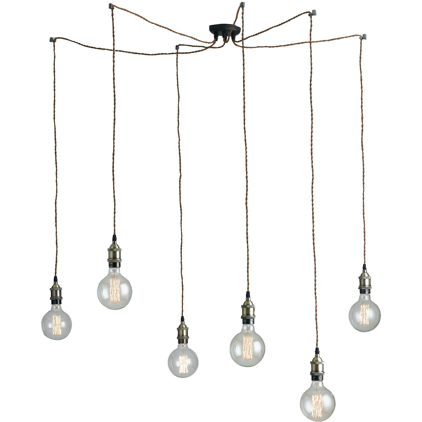 SOSPENSIONE GROOVE RAME 6XE27 250CM - Luce Ambiente e Design