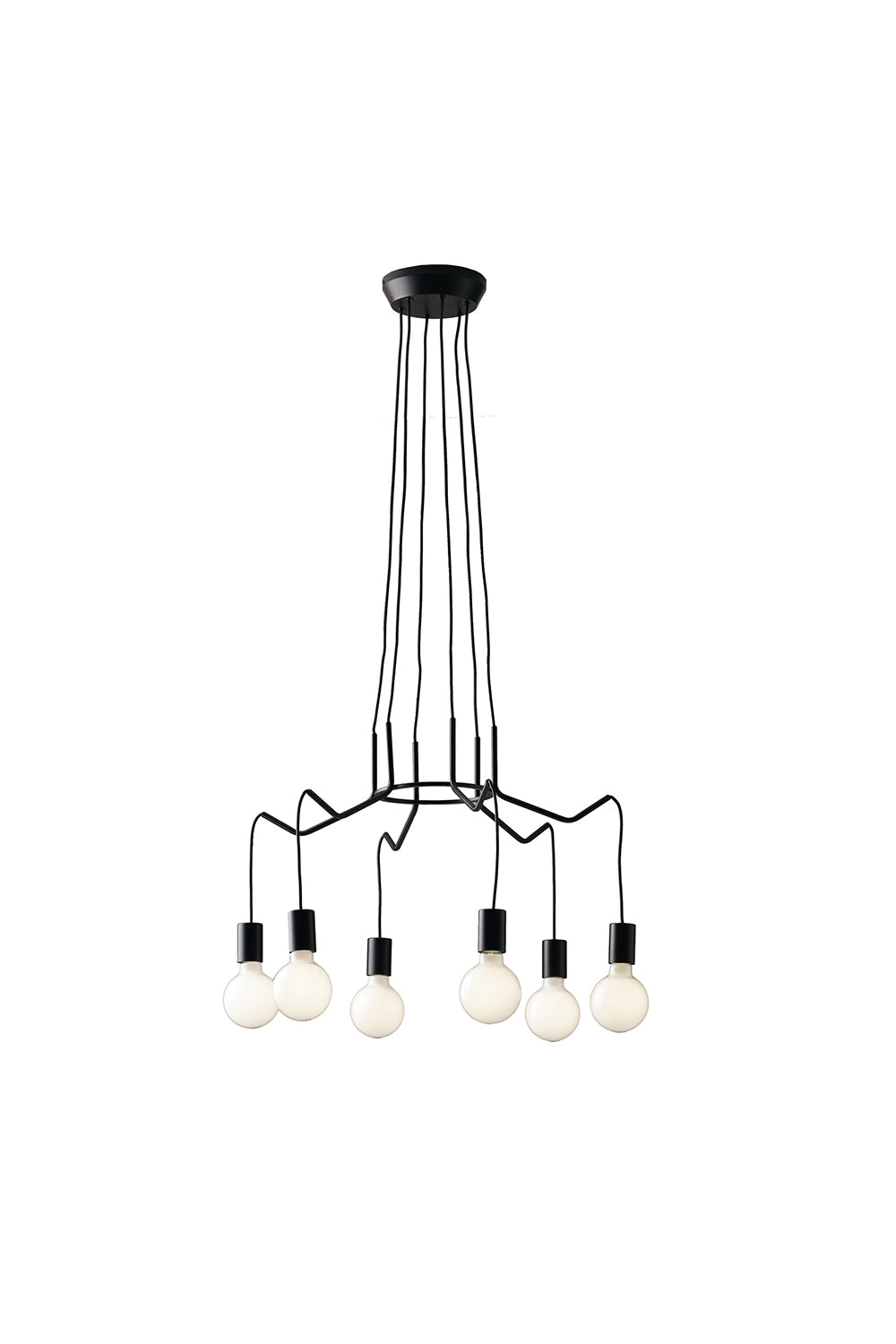 SOSPENSIONE HABITAT NERA 6XE27 66X120CM - Luce Ambiente e Design